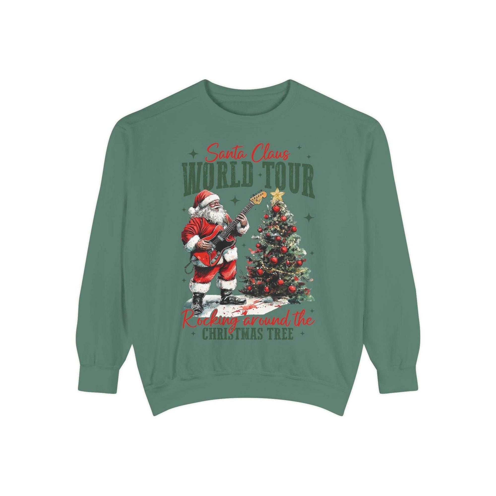 Rocking Santa Sweatshirt - Festive Holiday Christmas Apparel, cozy tee