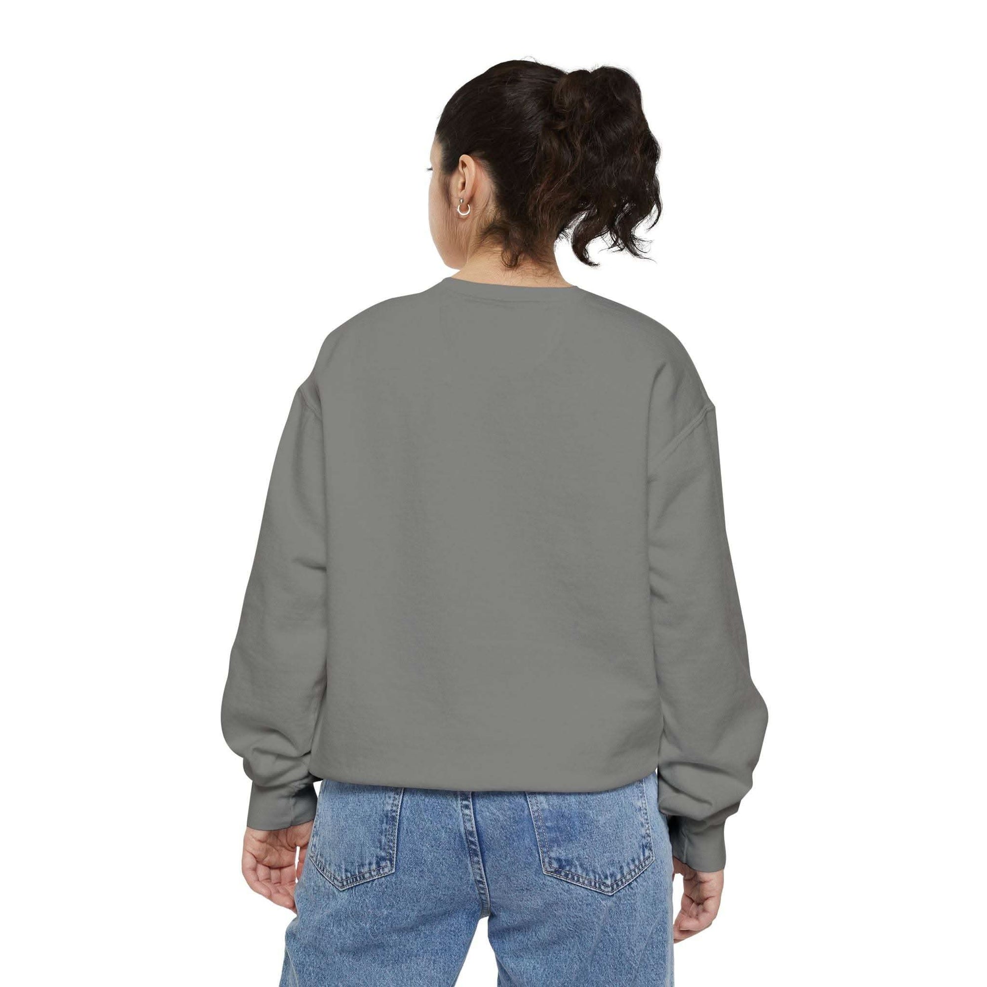 White vintage varsity Merry Christmas sweatshirt by Printify, featuring festive holiday lettering