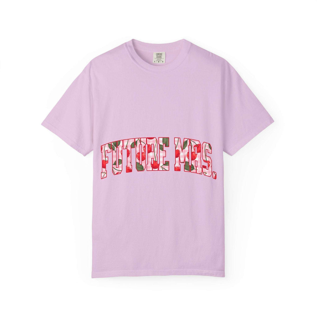 Future Mrs Cherry T-Shirt for brides-to-be with relaxed fit and soft cotton fabric