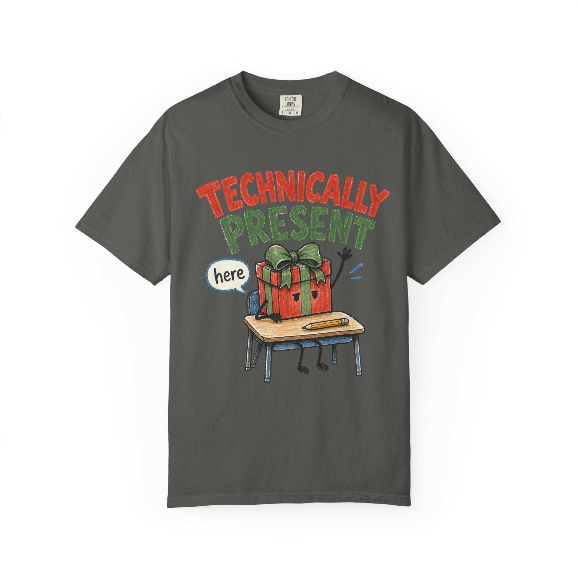 Technically Present Holiday T-Shirt — Funny Christmas Gift Box Graphic Tee
