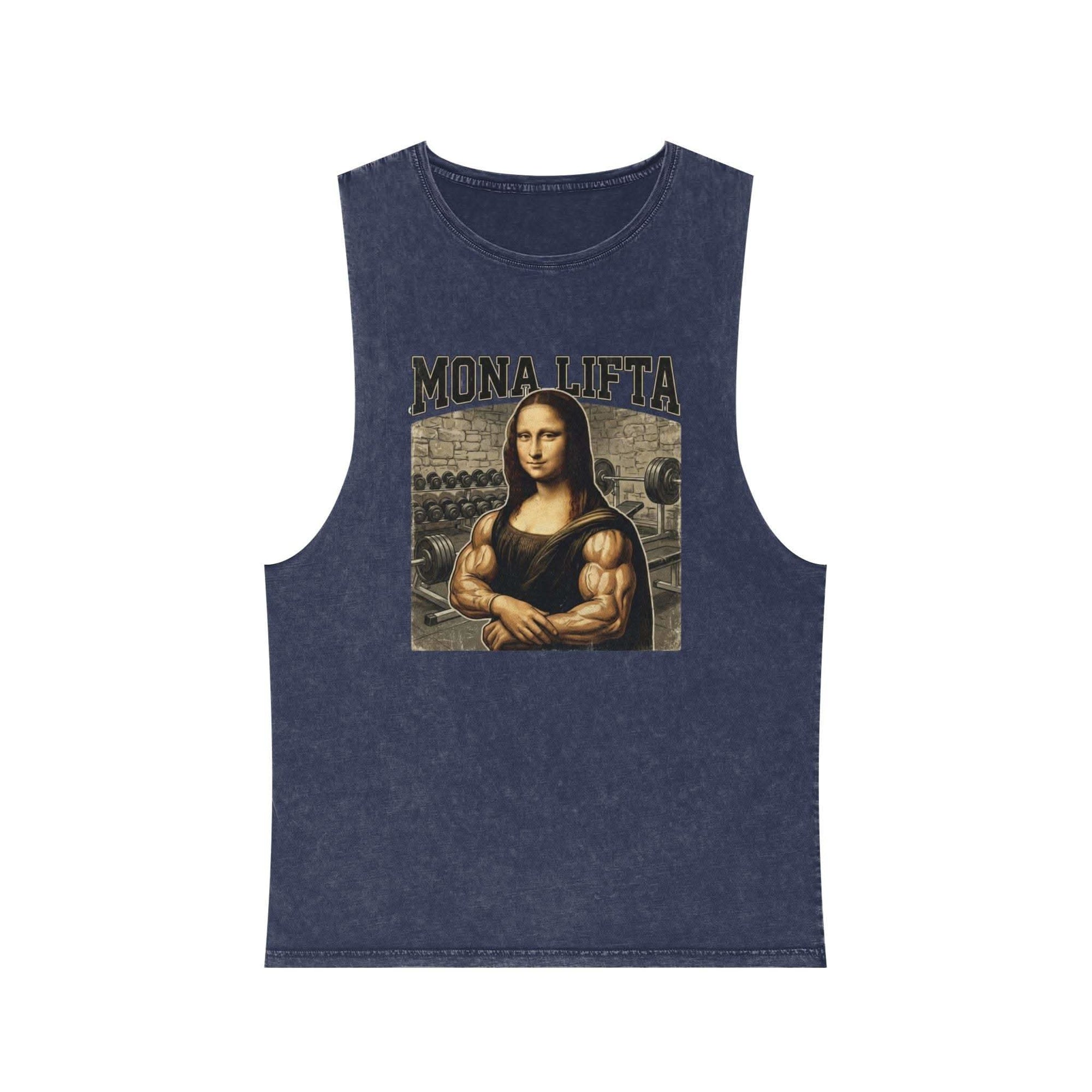 Mona Lifta muscle Mona Lisa tank top | vintage stonewash art tee