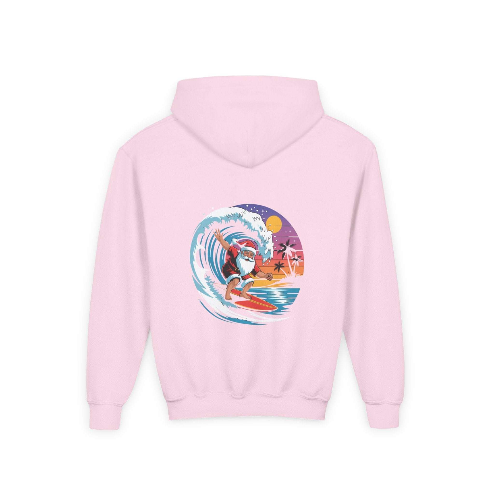 Navy Santa hoodie for kids from Printify, perfect for Christmas festivities.