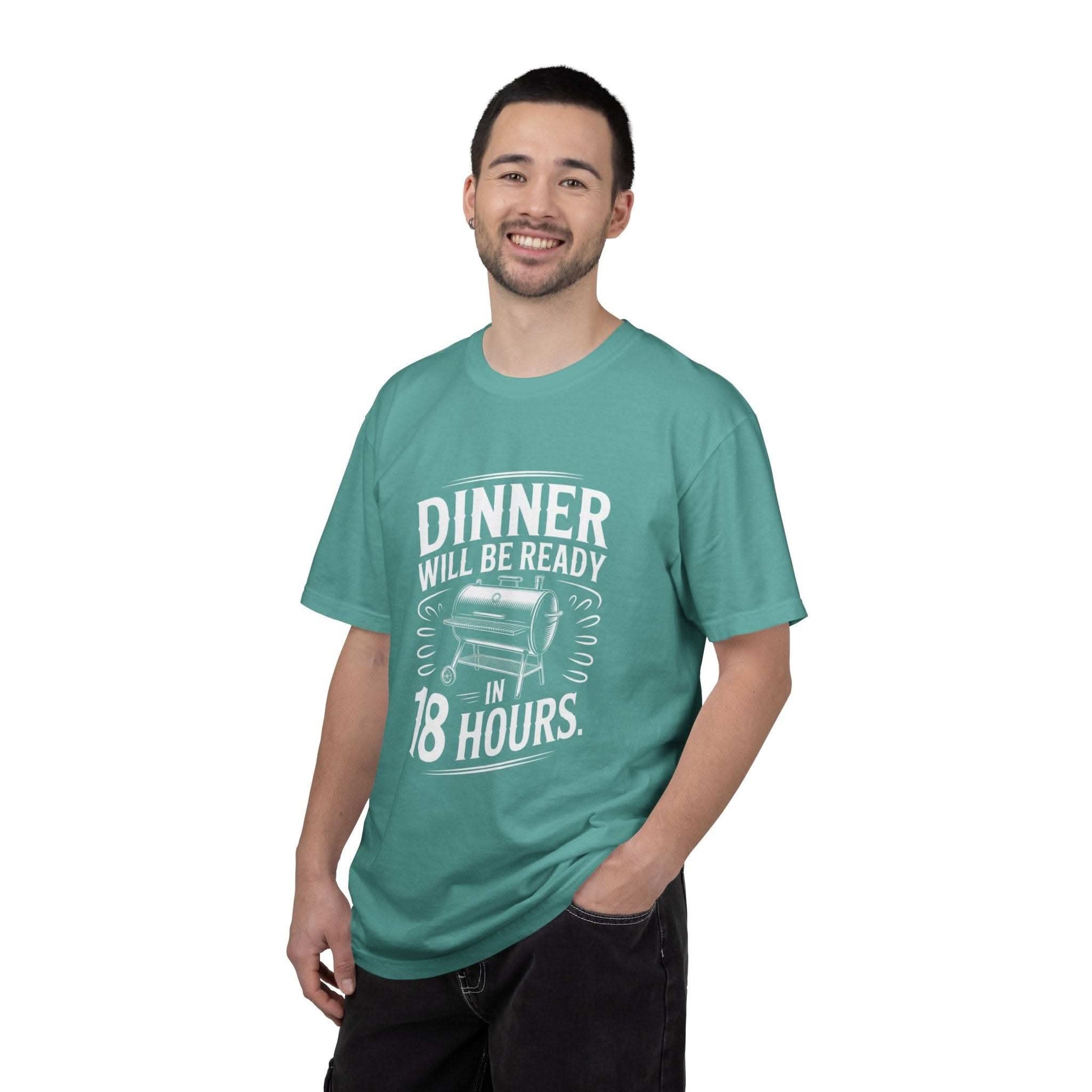 Dinner Will Be Ready in 18 Hours meat smoker t-shirt for BBQ lovers and pitmasters