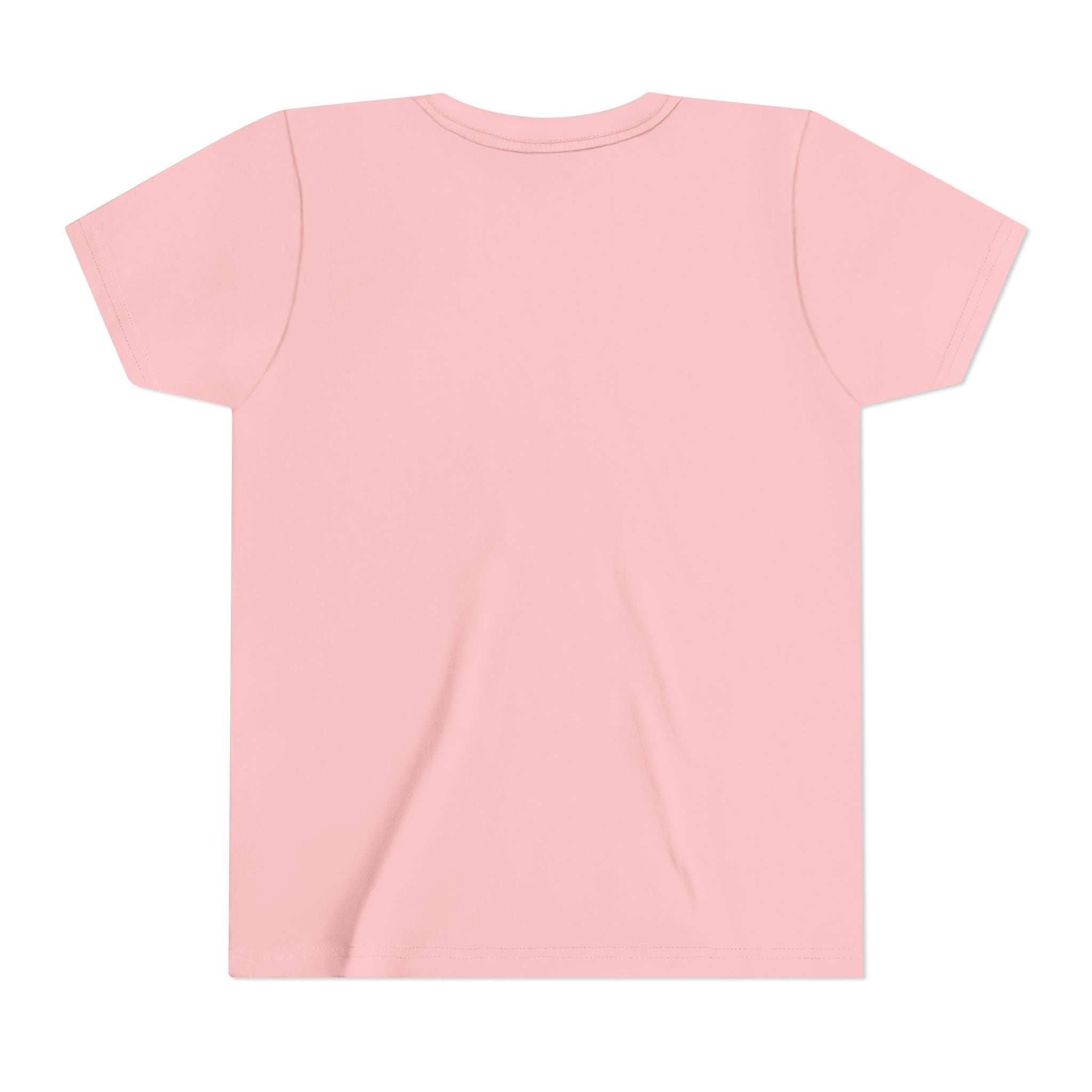 Back view of pink sleepshirt axolotl youth tee made of soft breathable cotton for kids