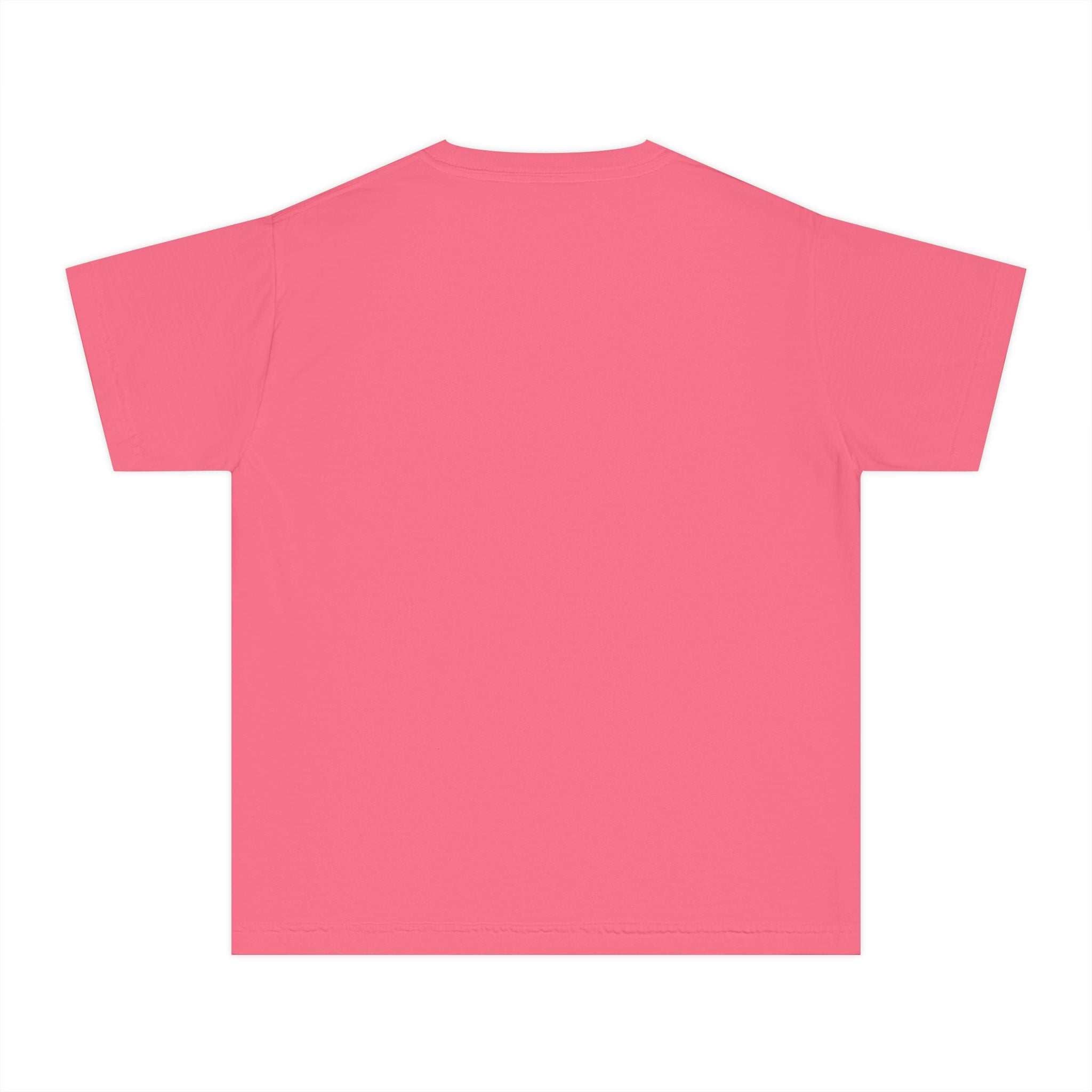 Youth tee with Santa Highland cow in faux crochet yarn style for festive holiday wear