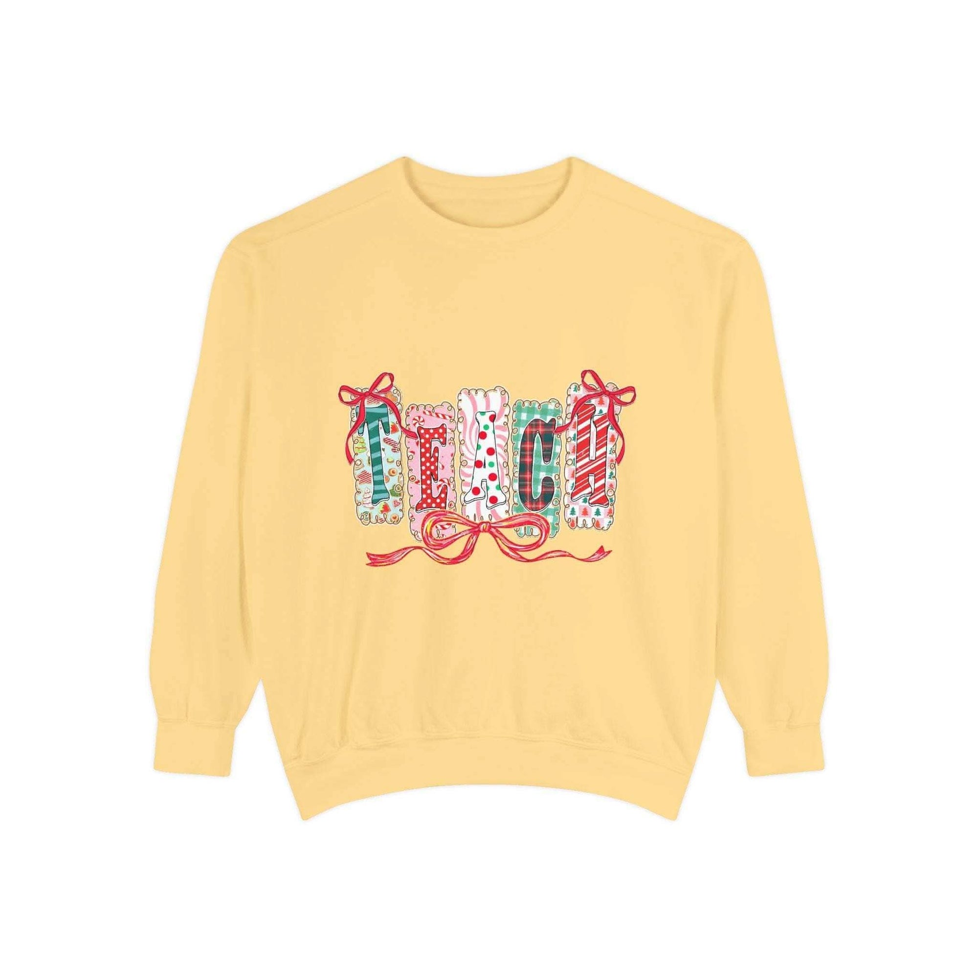 Pepper colored preppy Christmas sweatshirt by Printify, cozy winter wear, available in sizes S, M, L