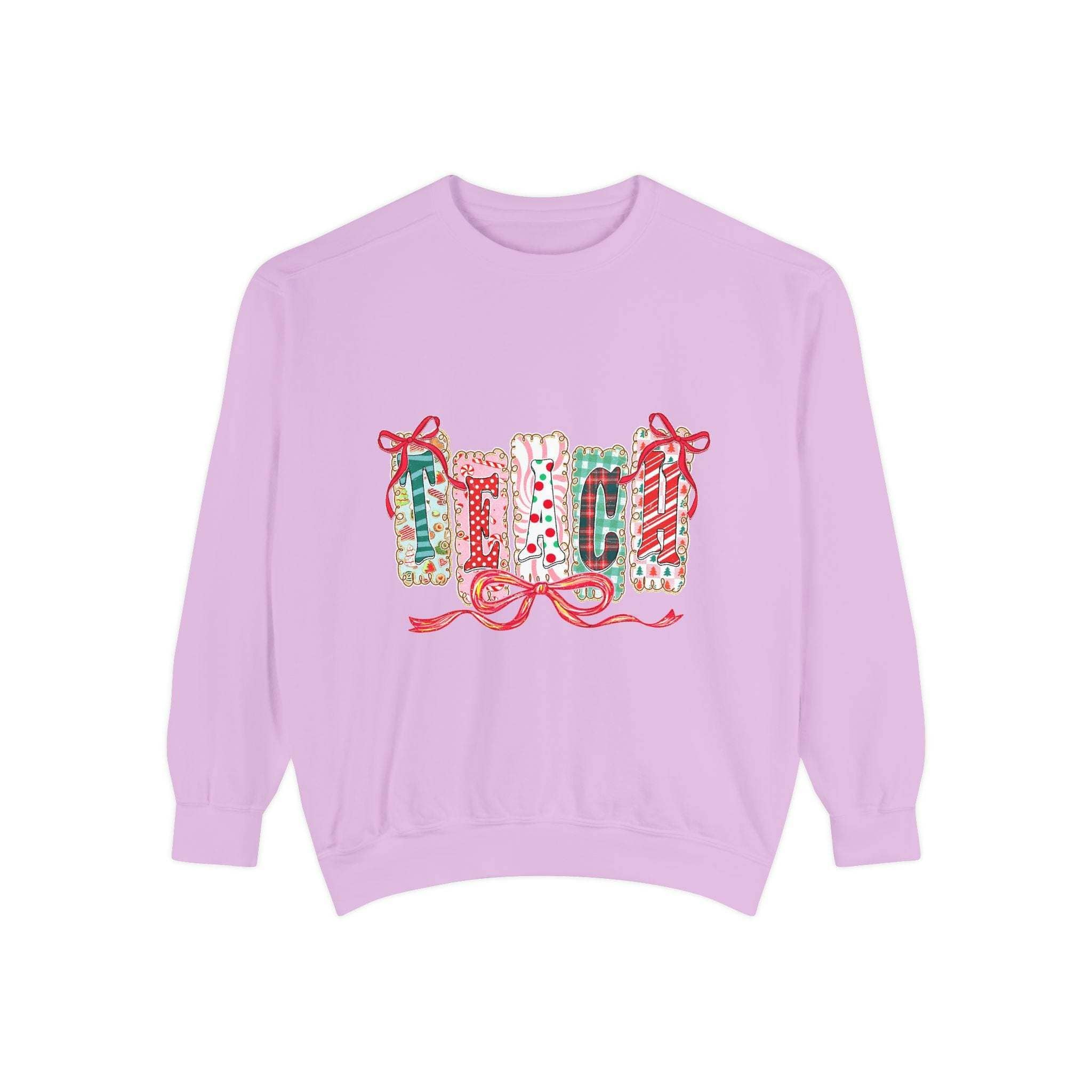 Pepper-colored sweatshirt with a preppy design, ideal for Christmas gifts, from Printify, available in sizes S, M, L.