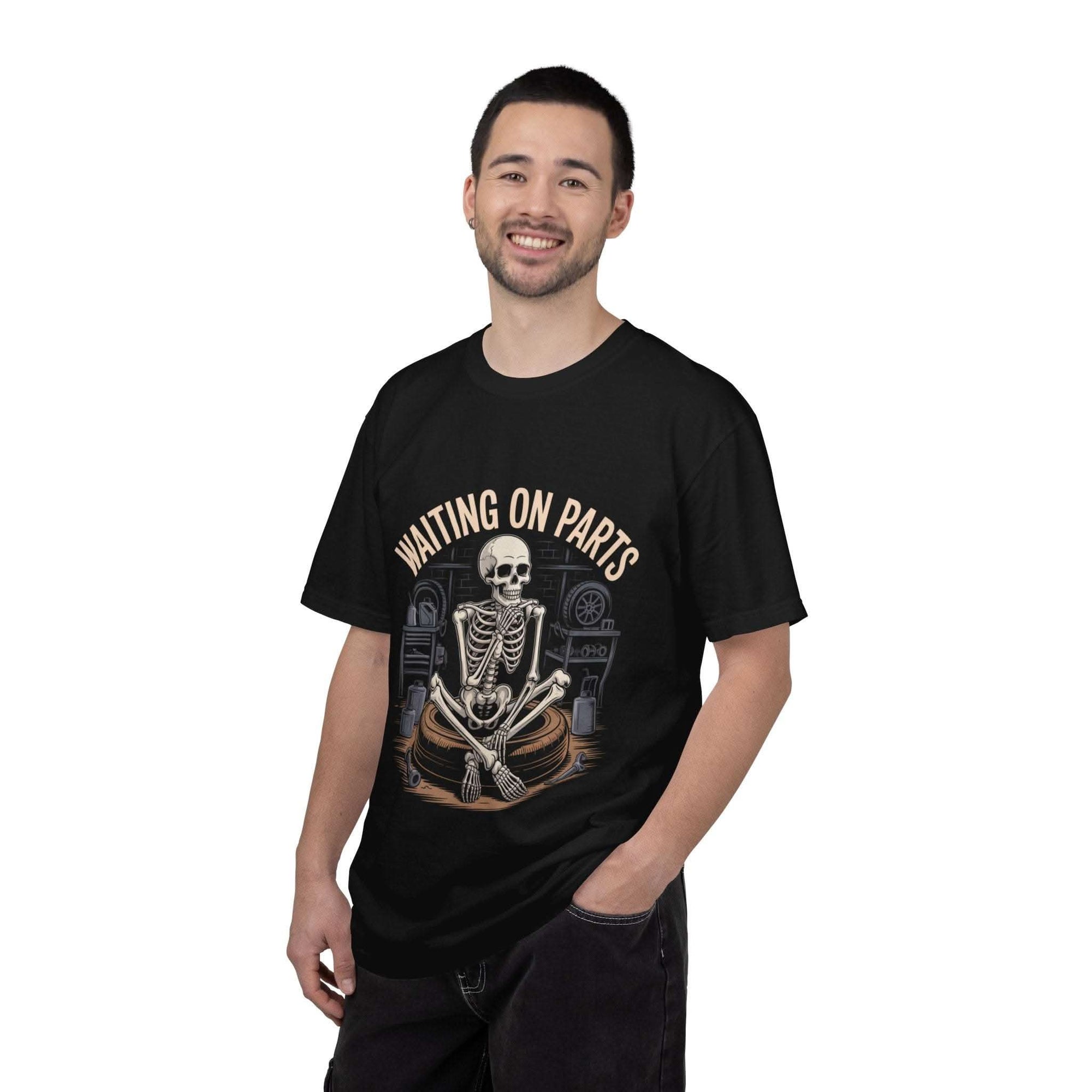 Vintage garment-dyed Waiting on Parts TShirt with relaxed fit and mechanic-inspired text