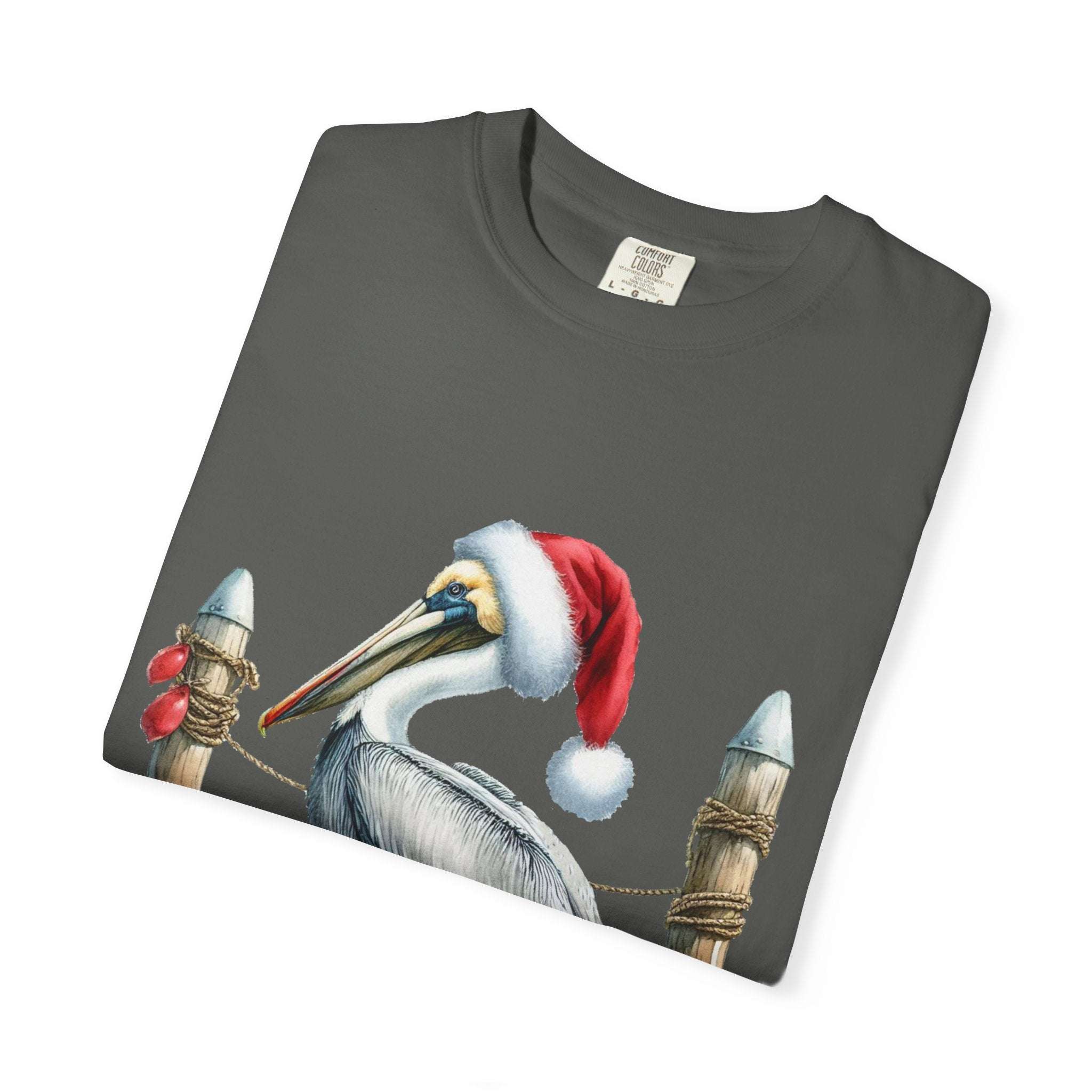 Christmas Pelican Santa T-Shirt - Festive Beach Holiday Tee