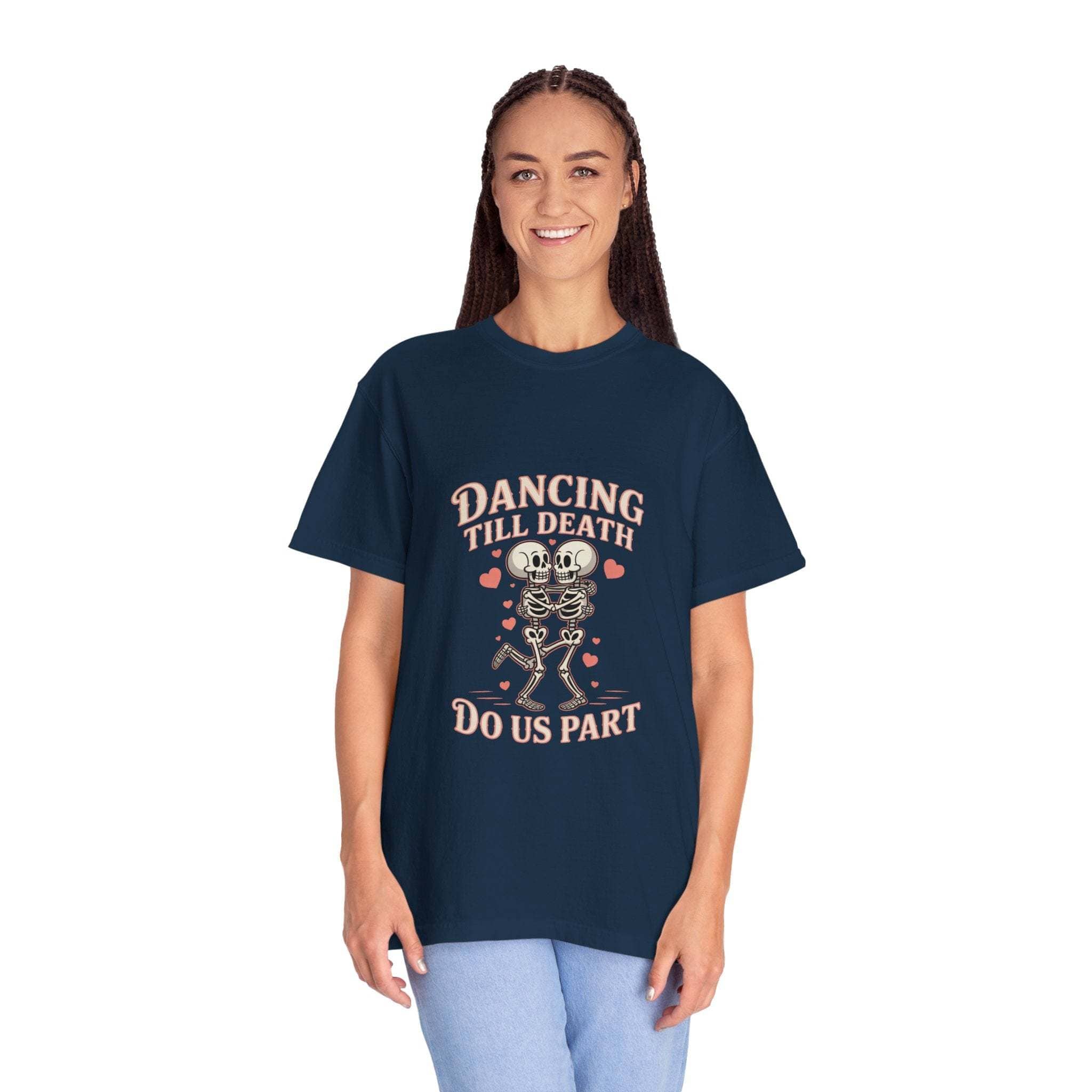 Dancing Till Death Do Us Part heavyweight garment-dyed t-shirt with faded print and relaxed fit