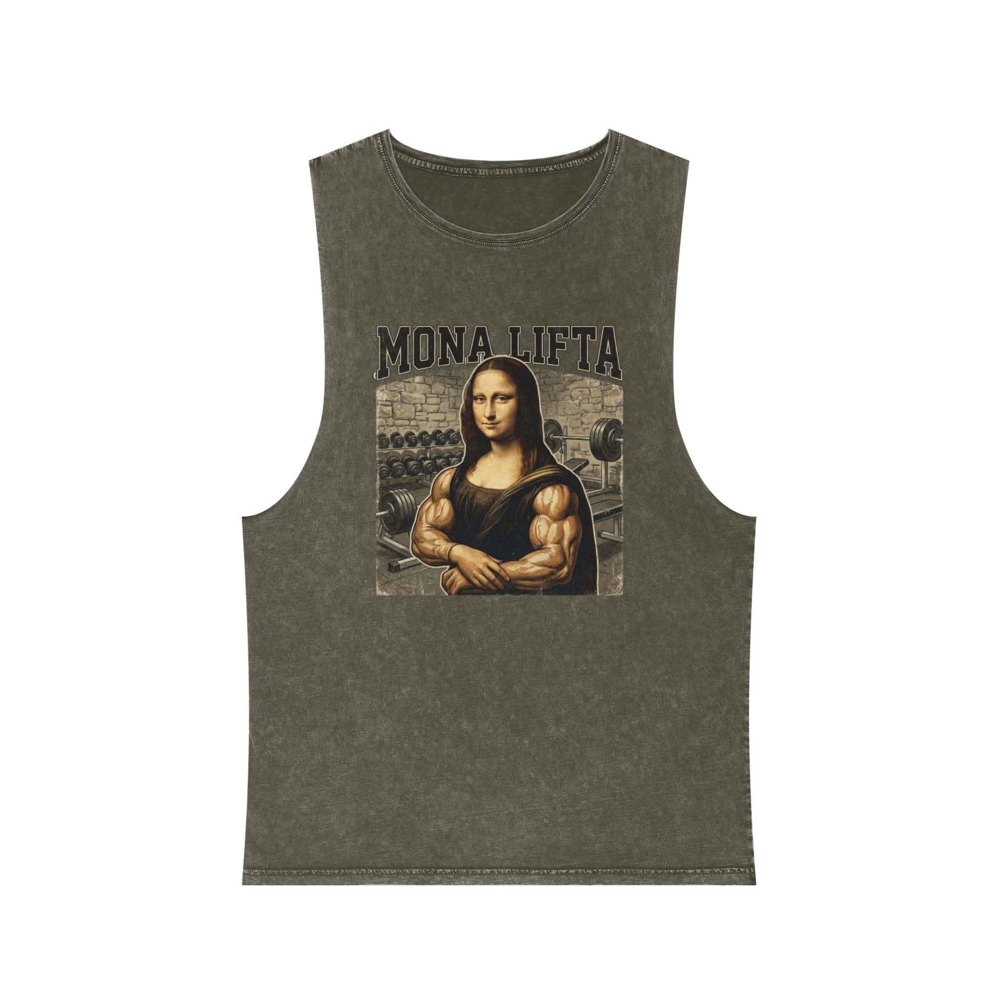 Mona Lifta muscle Mona Lisa tank top | vintage stonewash art tee