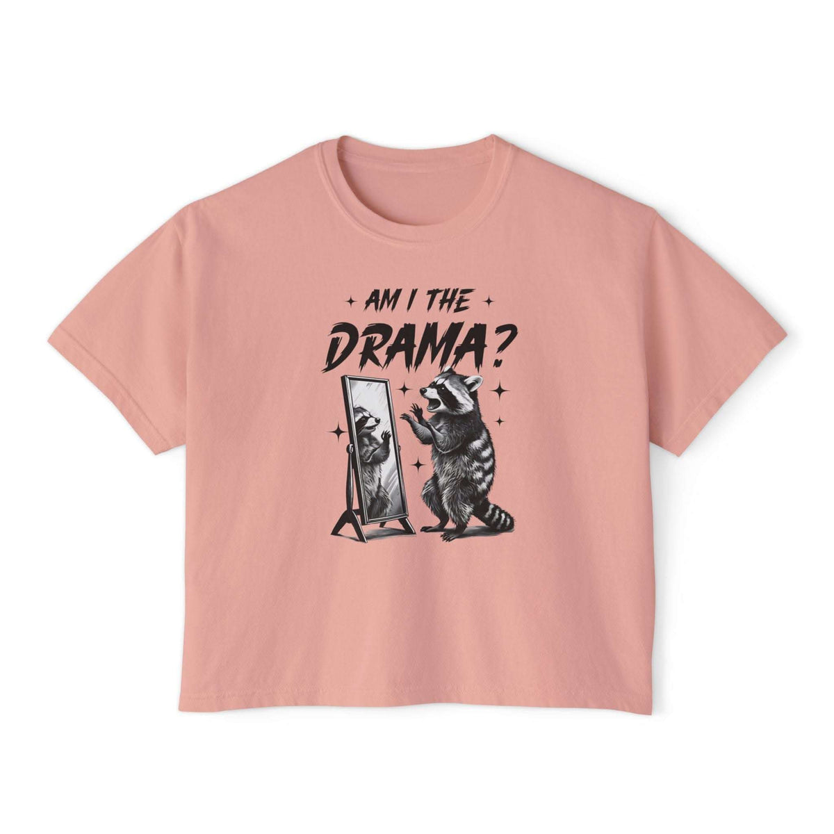 Butter boxy tee with 'Am I The Drama' text, casual women's t-shirt by Printify