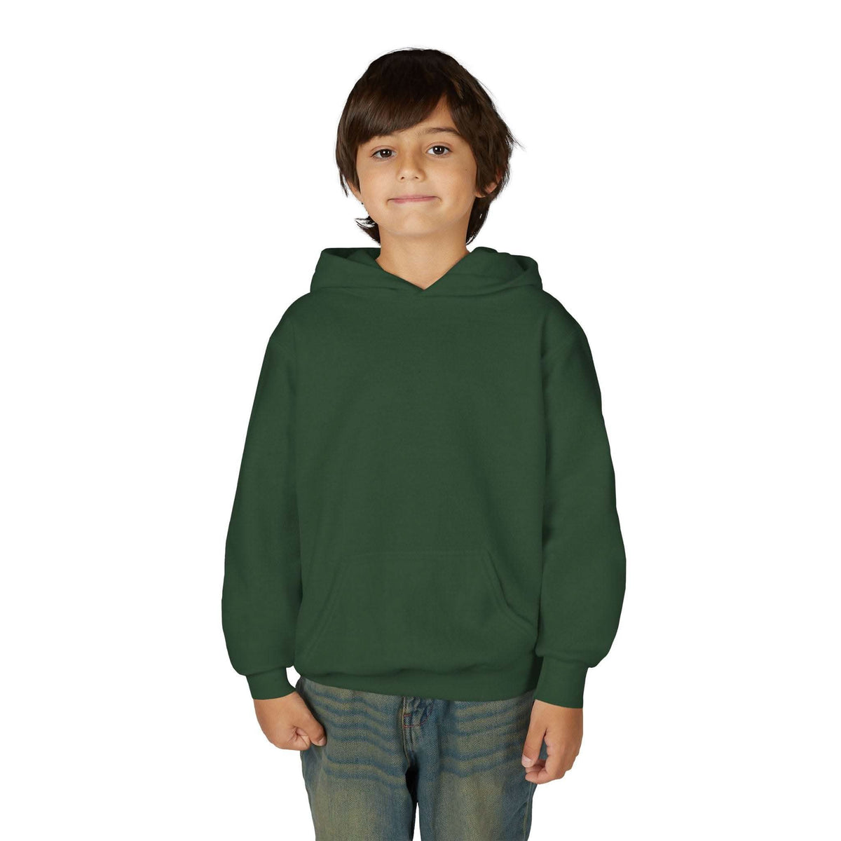 Child wearing navy Surfing Santa Hoodie with Santa surfing on wave graphic on back