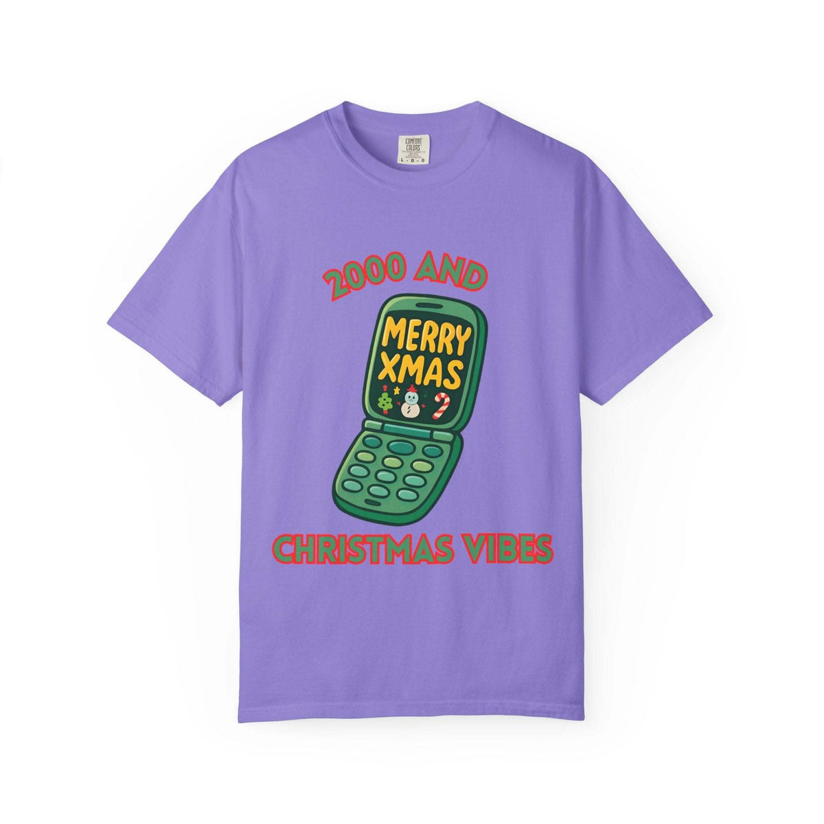 Retro 2000 Christmas T-shirt in black, featuring festive graphics, by Printify, perfect for holiday celebrations.