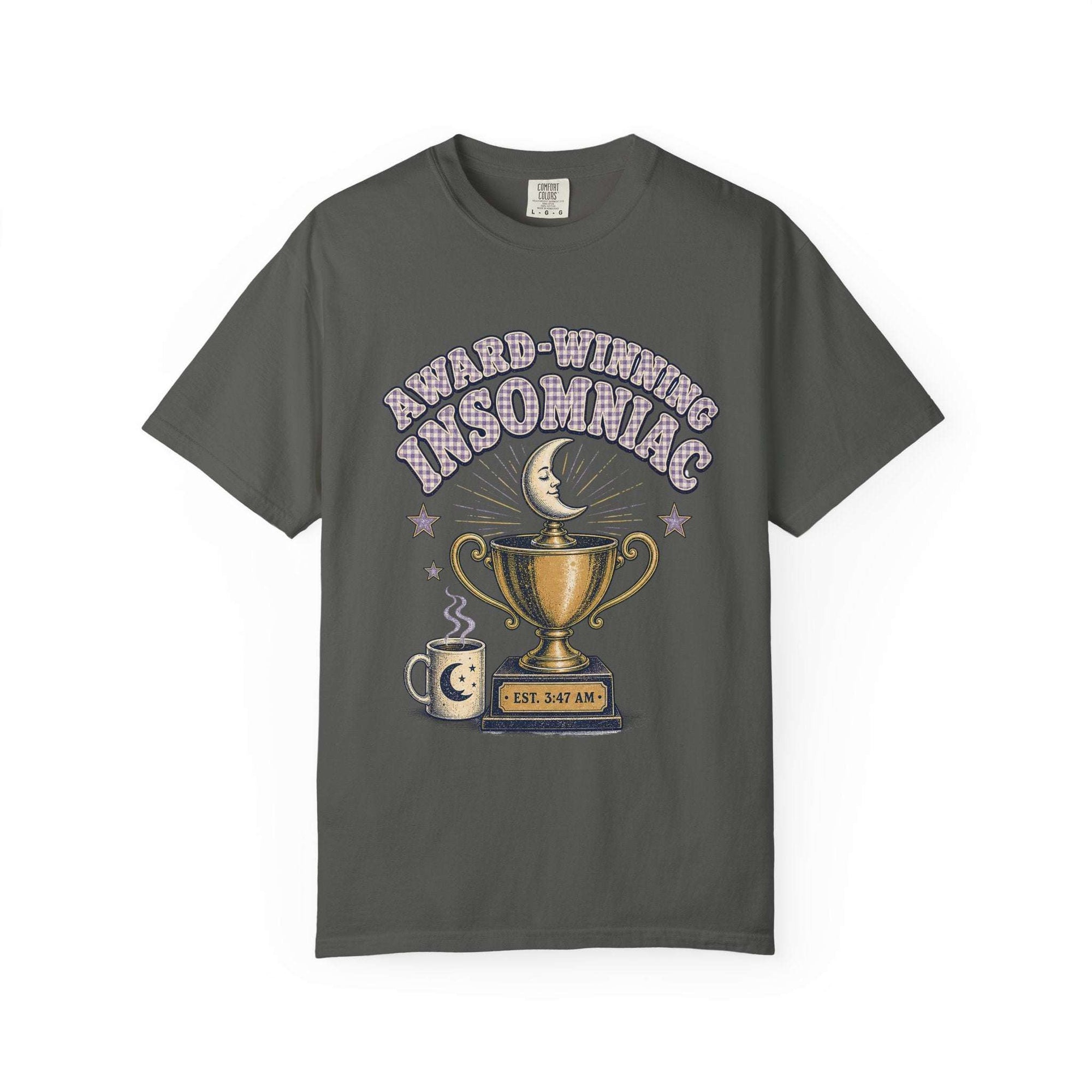 Award-Winning Insomniac T-Shirt – Funny Night Owl Coffee Tee
