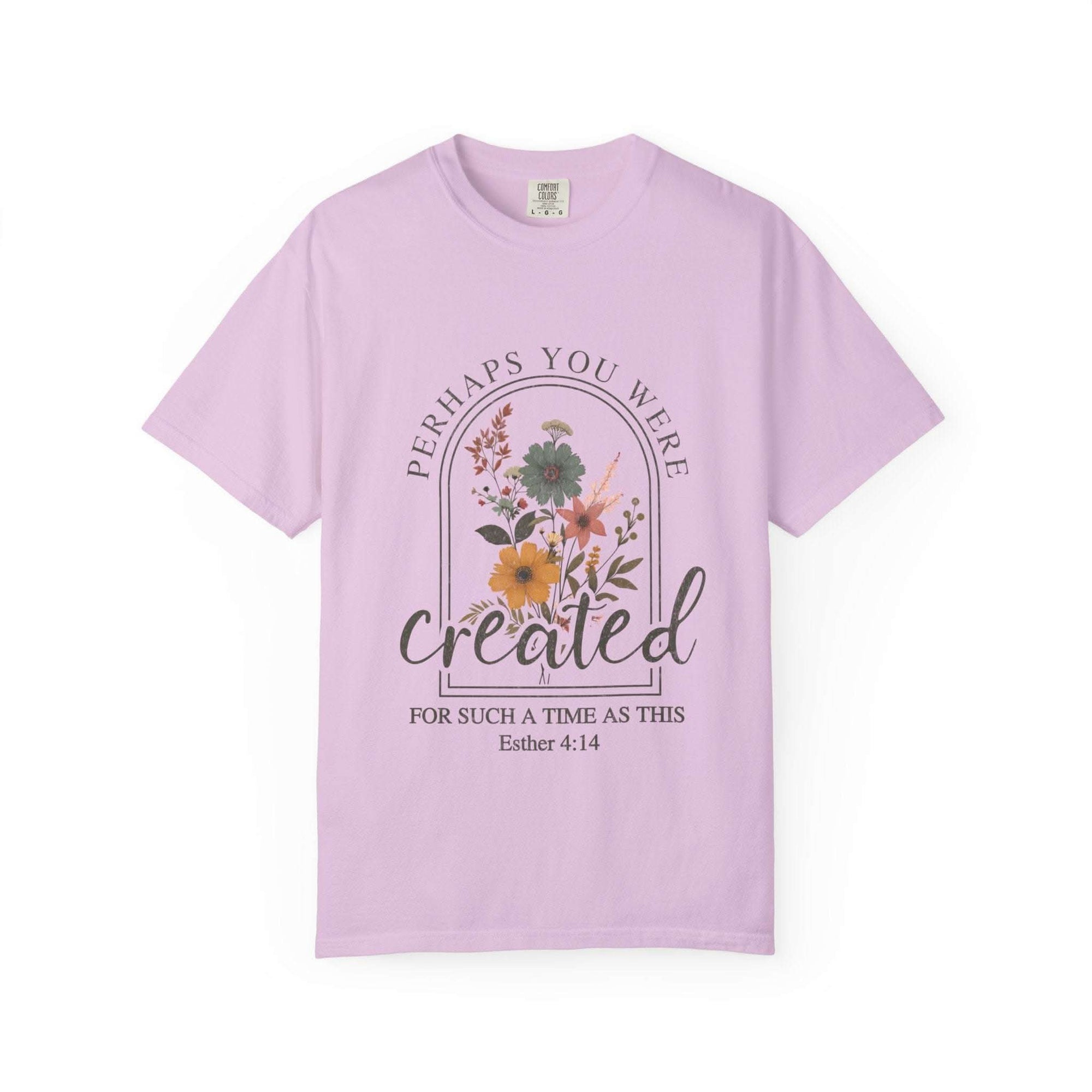 Created For Such A Time As This garment-dyed faith t-shirt in soft washed color with relaxed fit and meaningful message