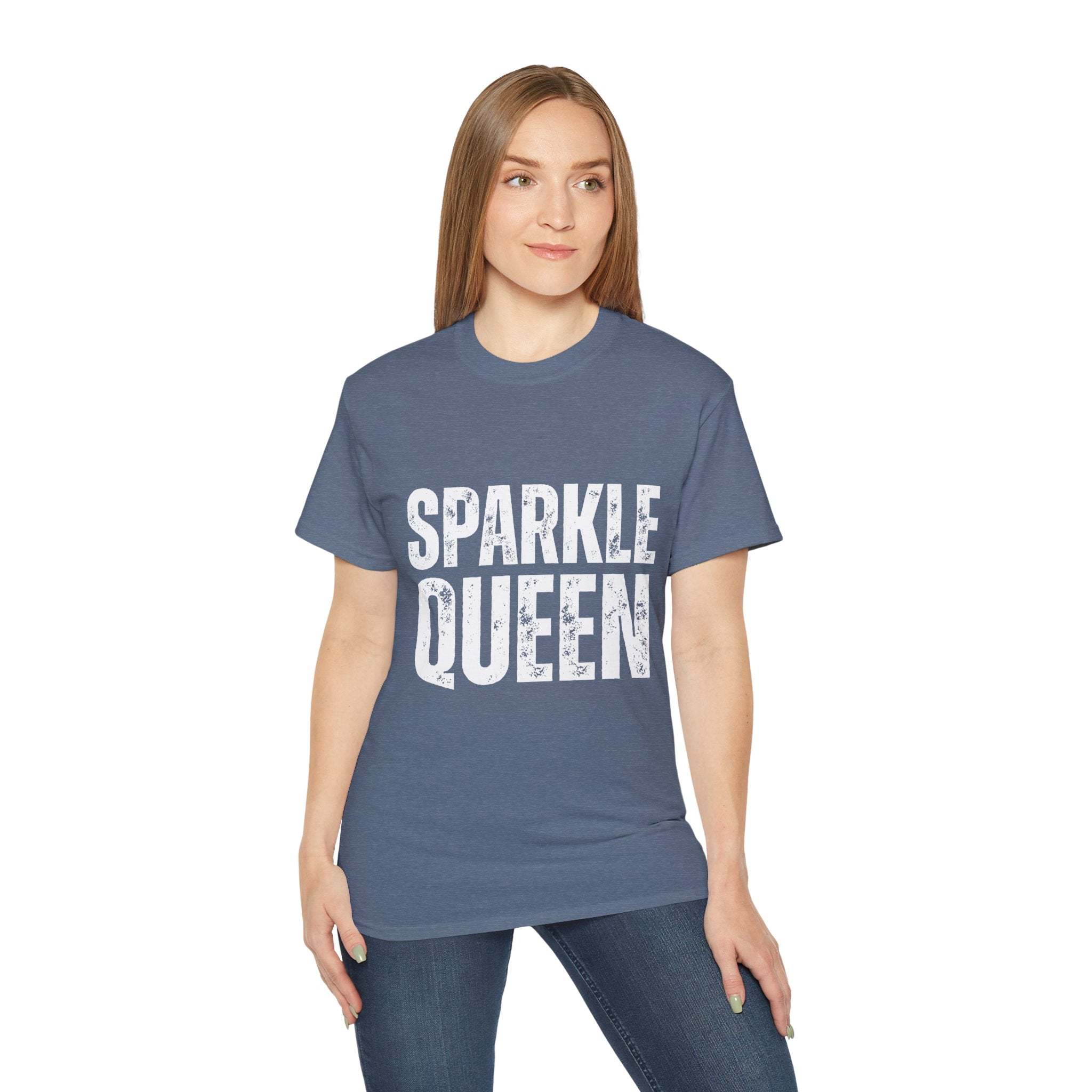 distressed sparkle queen t-shirt for fashionistas