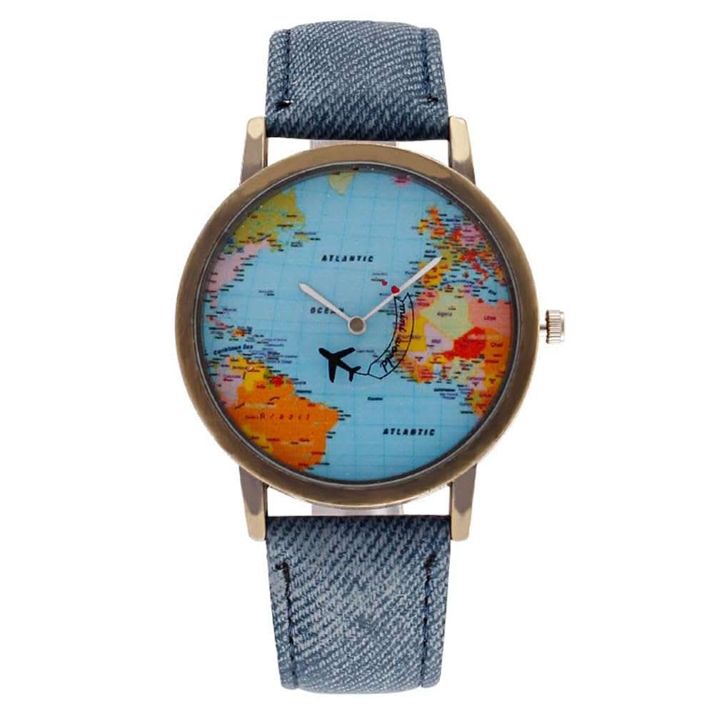 Global Voyager Leather Strap Watch with classic leather band and sleek dial for stylish everyday wear