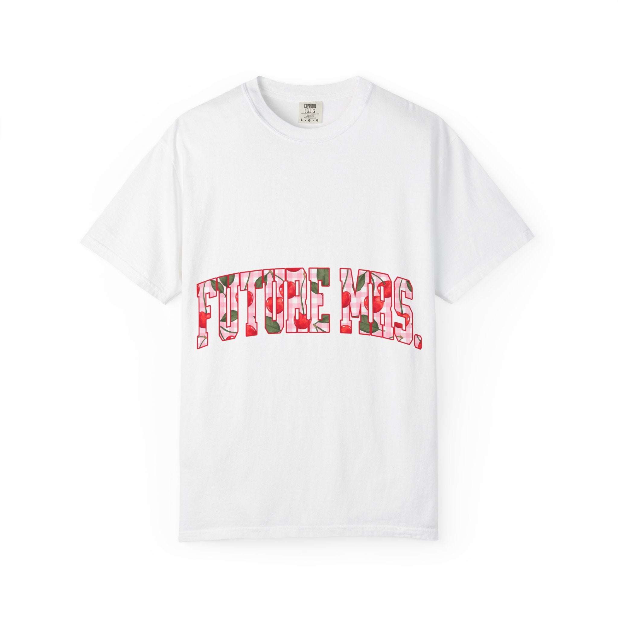 Future Mrs Cherry T-Shirt soft bridal tee with playful design and relaxed fit