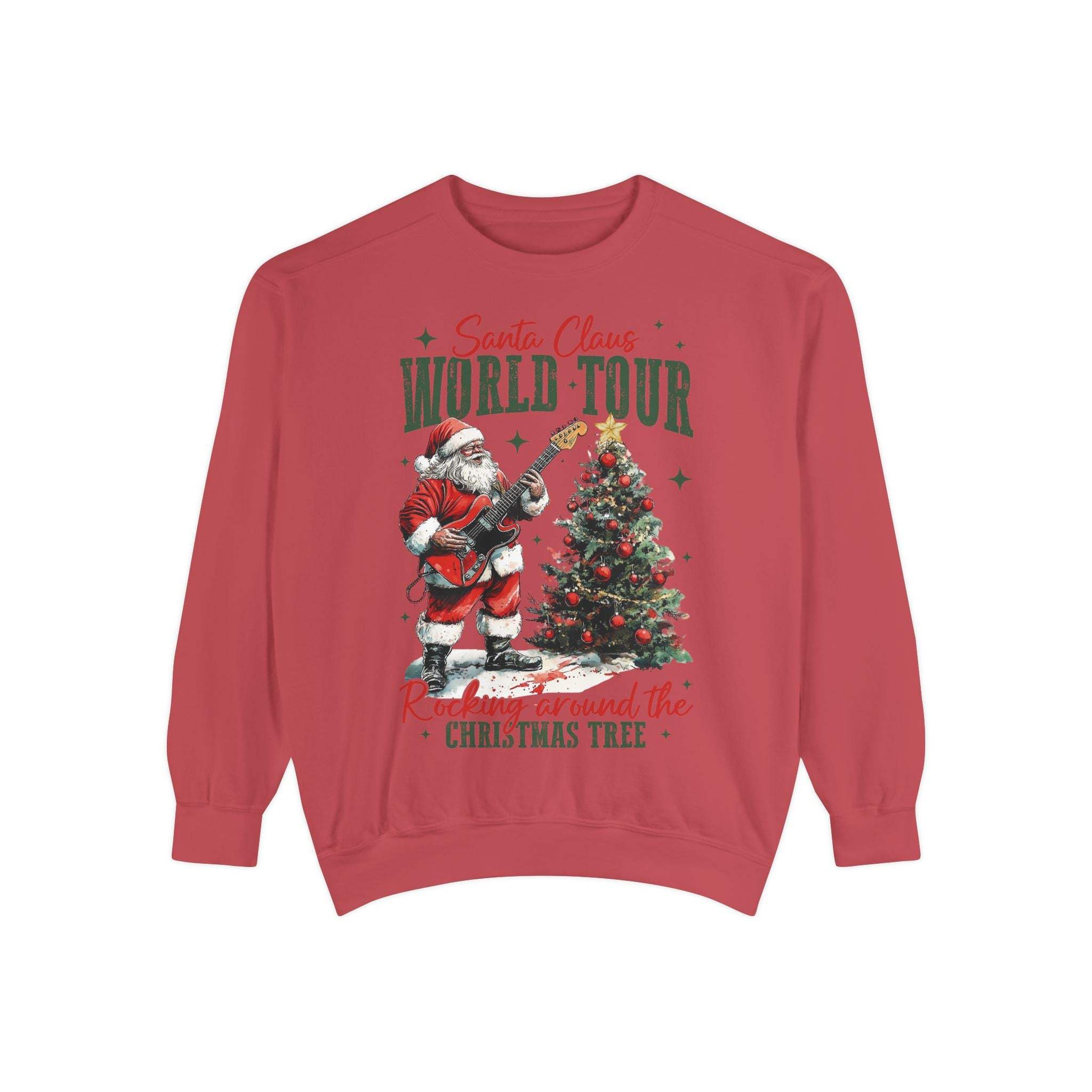 Rocking Santa Sweatshirt - Festive Holiday Christmas Apparel, cozy tee