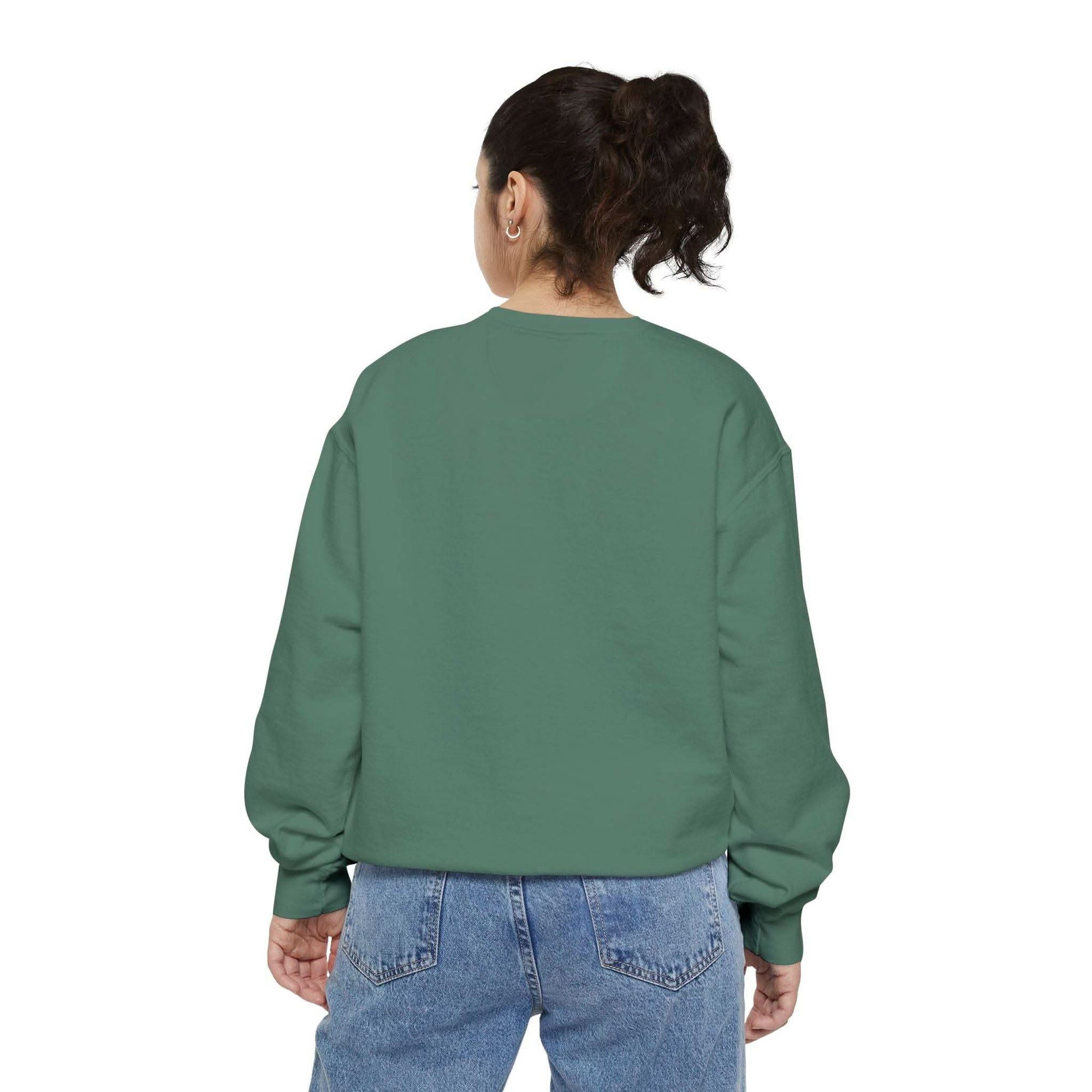 White vintage varsity Merry Christmas sweatshirt by Printify, featuring festive holiday lettering