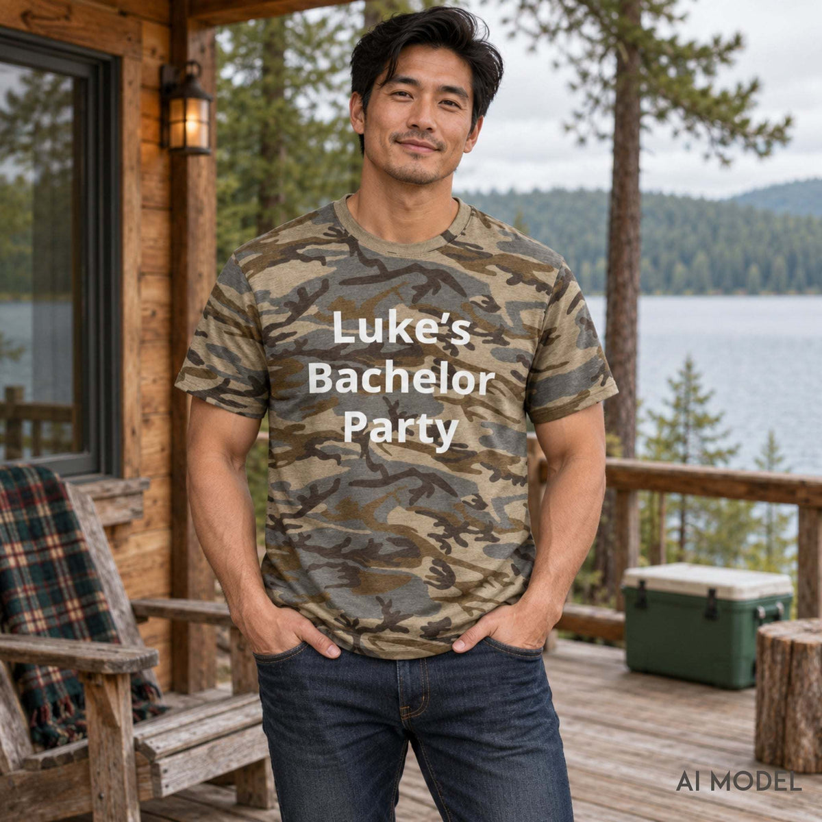 Custom Bachelor Party Camo Tee | Personalized Party Shirt