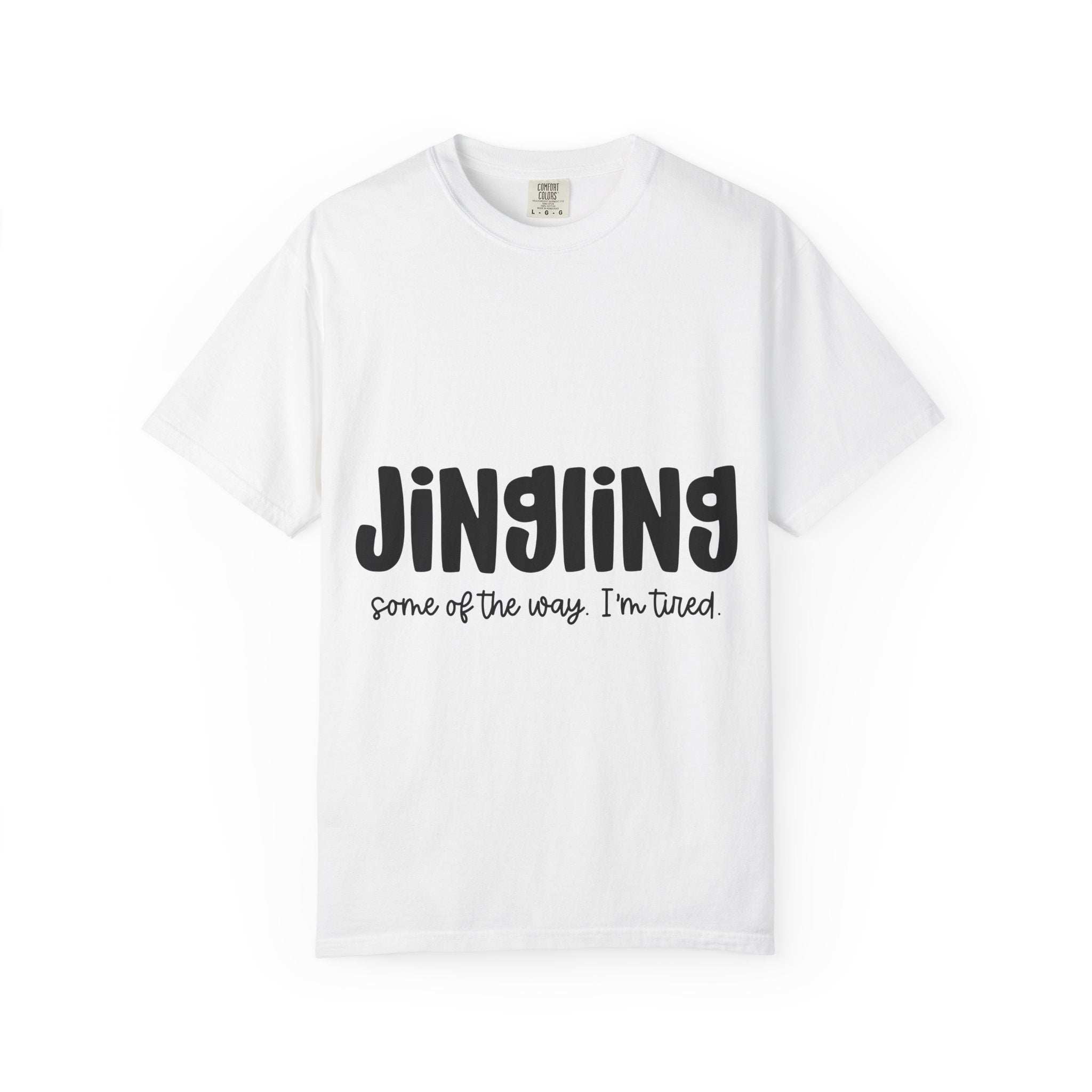 Red unisex t-shirt featuring humorous 'Some of the Way I’m Tired' graphic from Printify