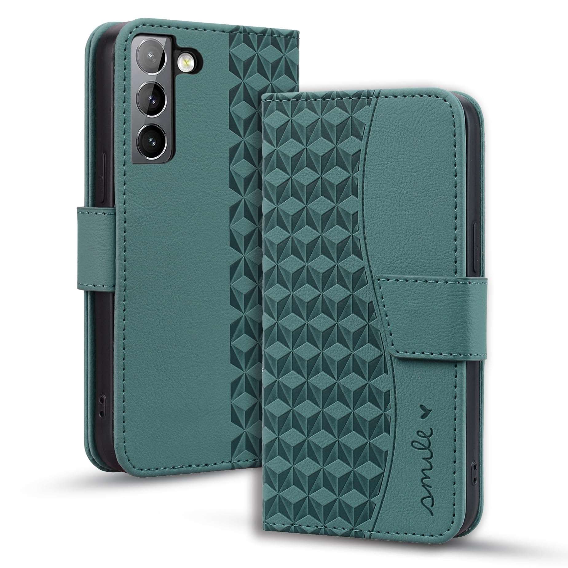S22 Green Flip Card Holder Case