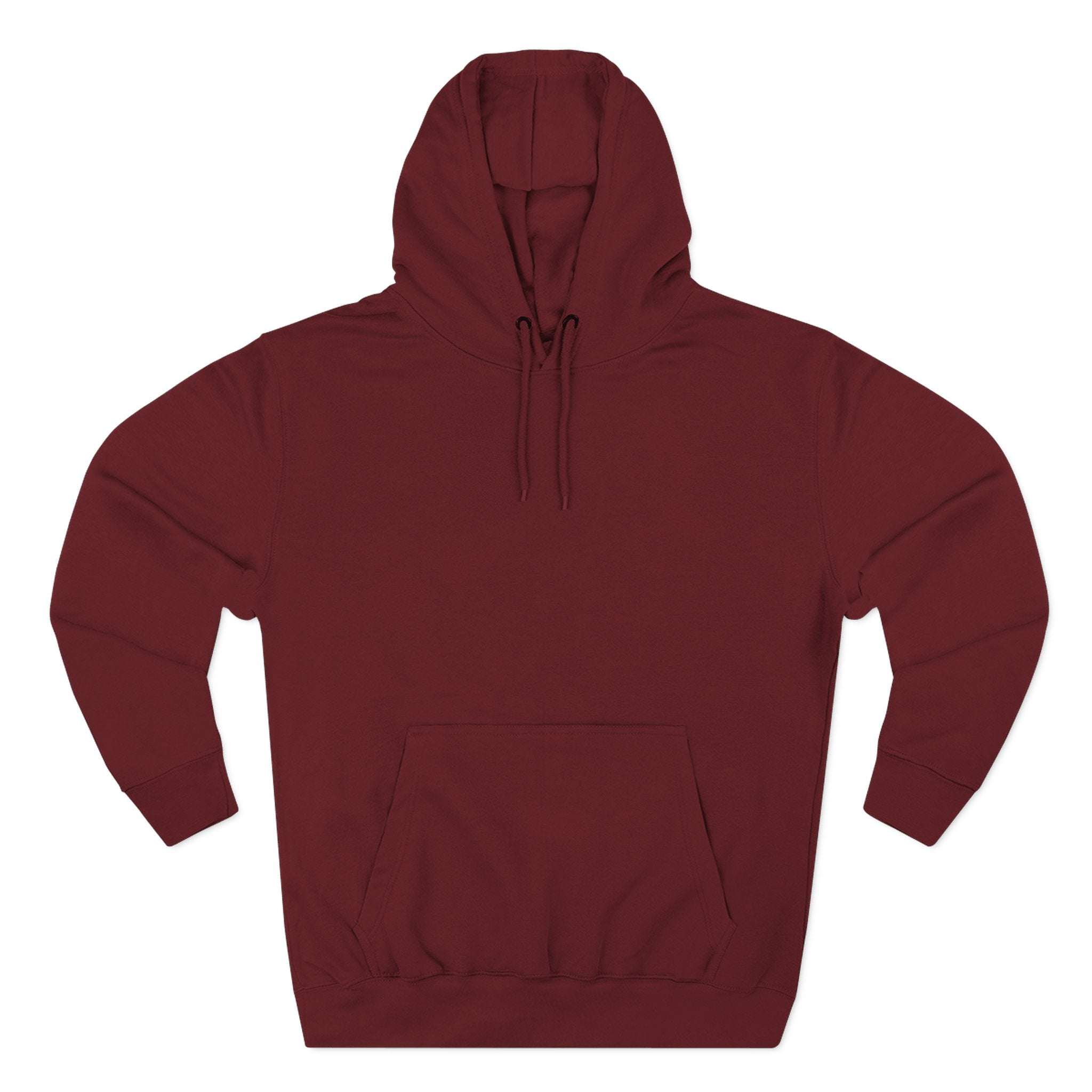 Cozy burgundy fleece hoodie with adjustable hood and kangaroo pocket