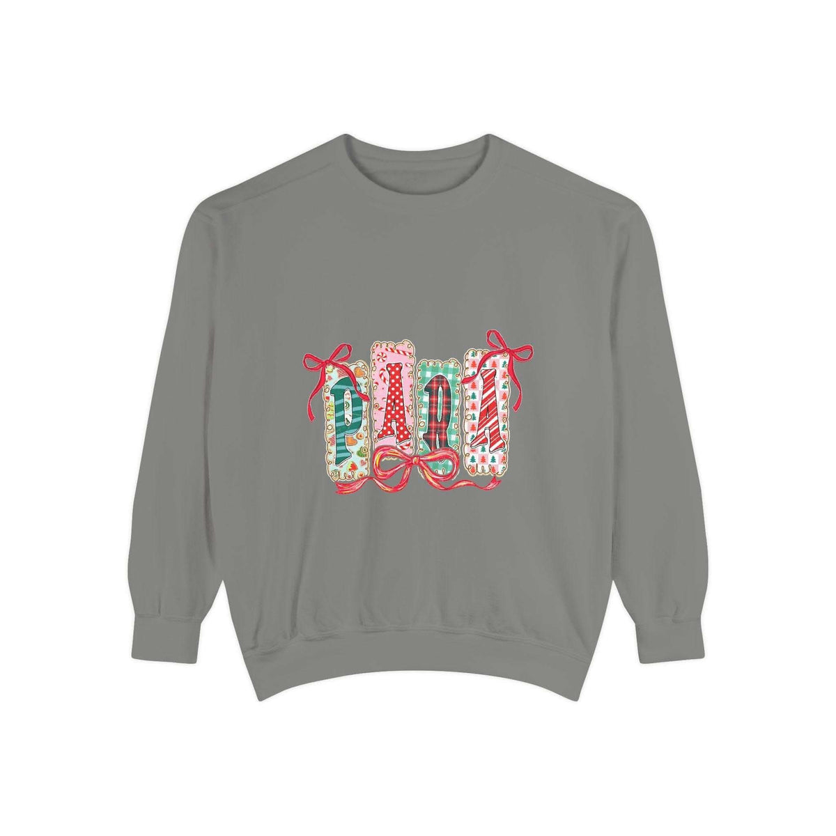 Cozy butter-colored sweatshirt with Christmas design, perfect for para educators, by Printify.