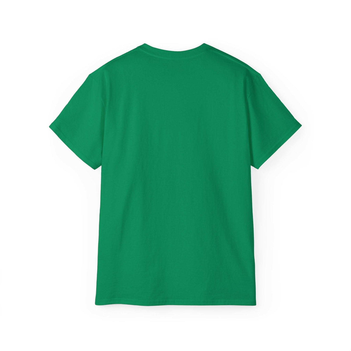 Green Retro Patchwork Reindeer casual t-shirt back view for adults holiday wear