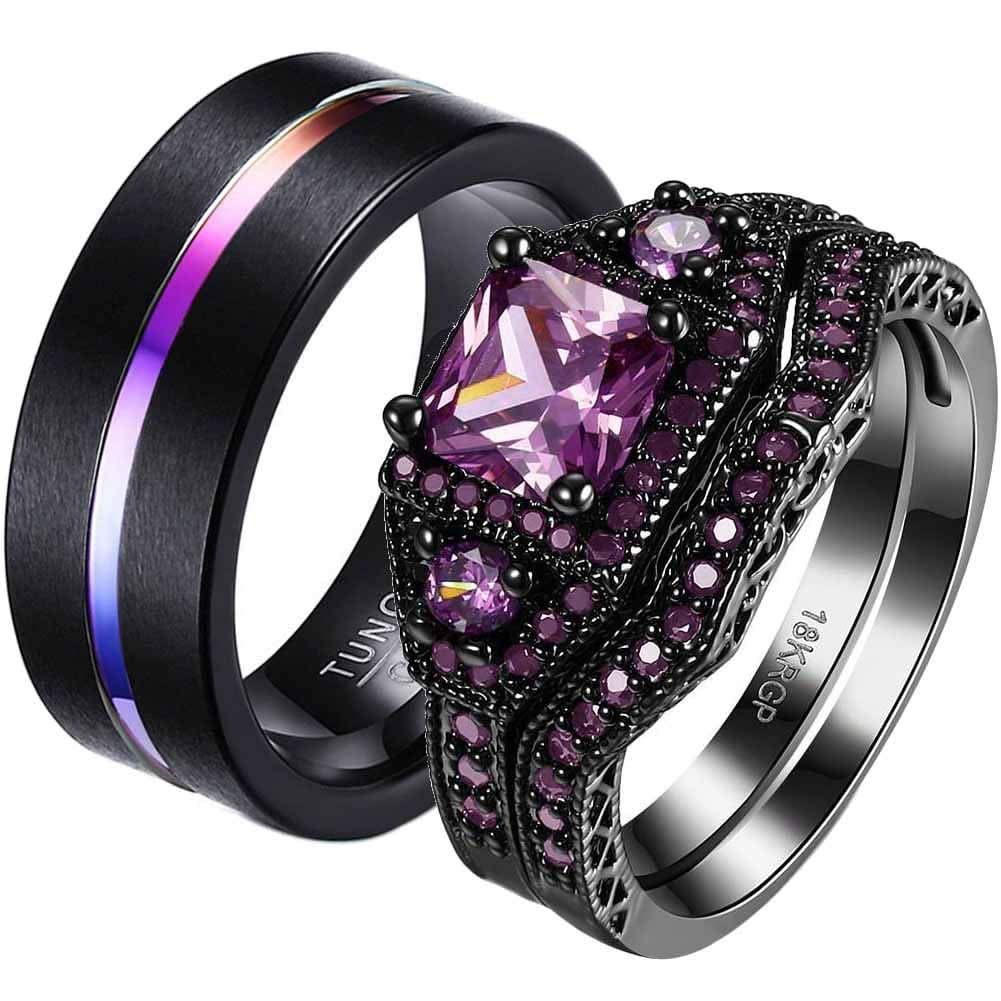 Elegant couples ring set symbolizing unity and commitment with matching durable bands