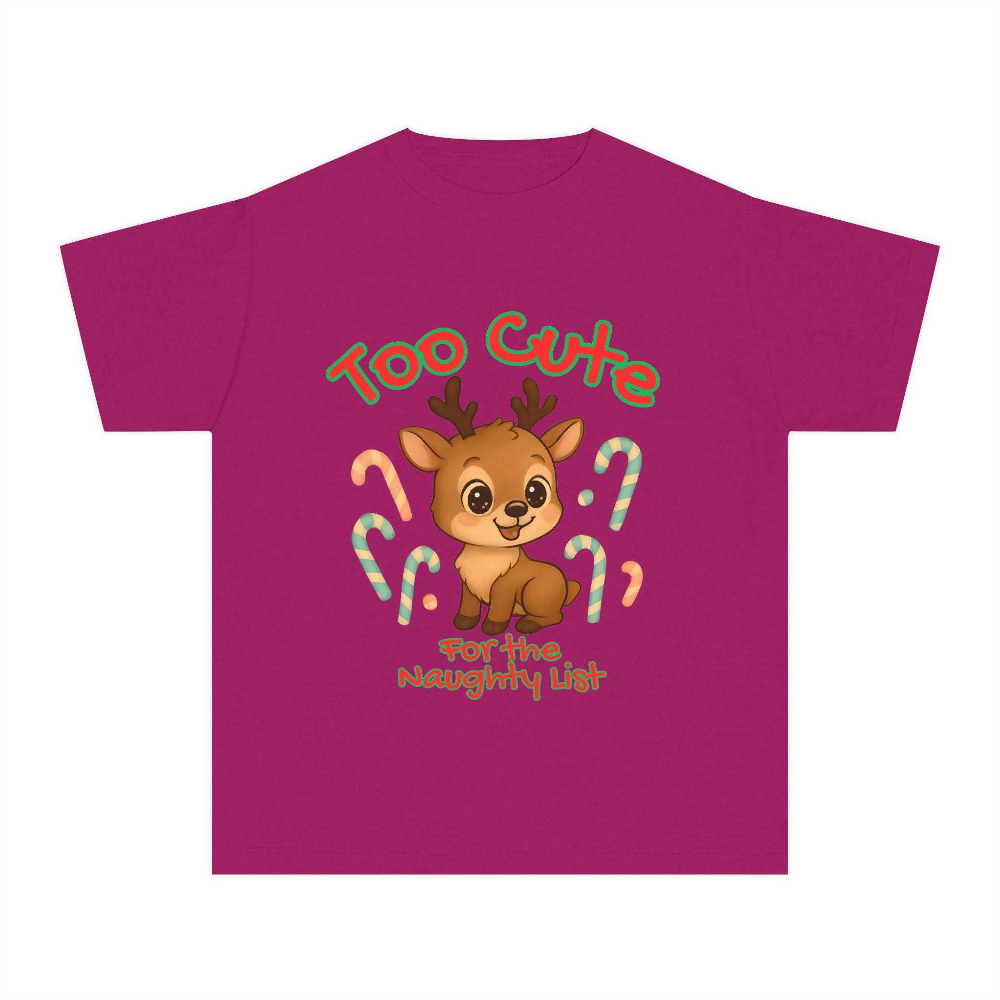Youth Tee - Too Cute for the Naughty List Christmas Design