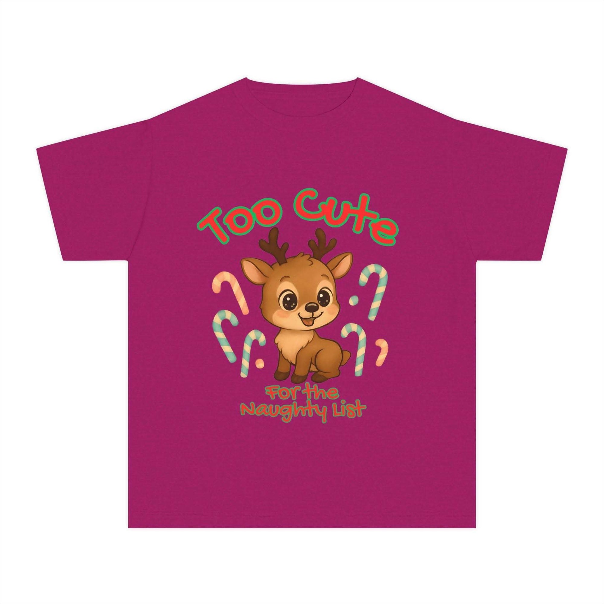 Youth Tee - Too Cute for the Naughty List Christmas Design - Kids tee