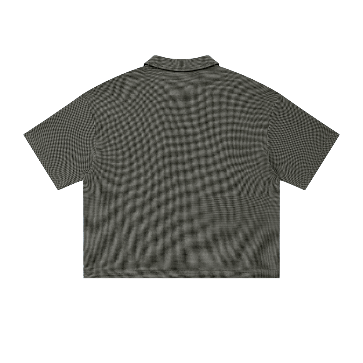 Unisex Waffle Boxy Polo Shirt | Oversized Vintage Streetwear Cotton Blend Tee