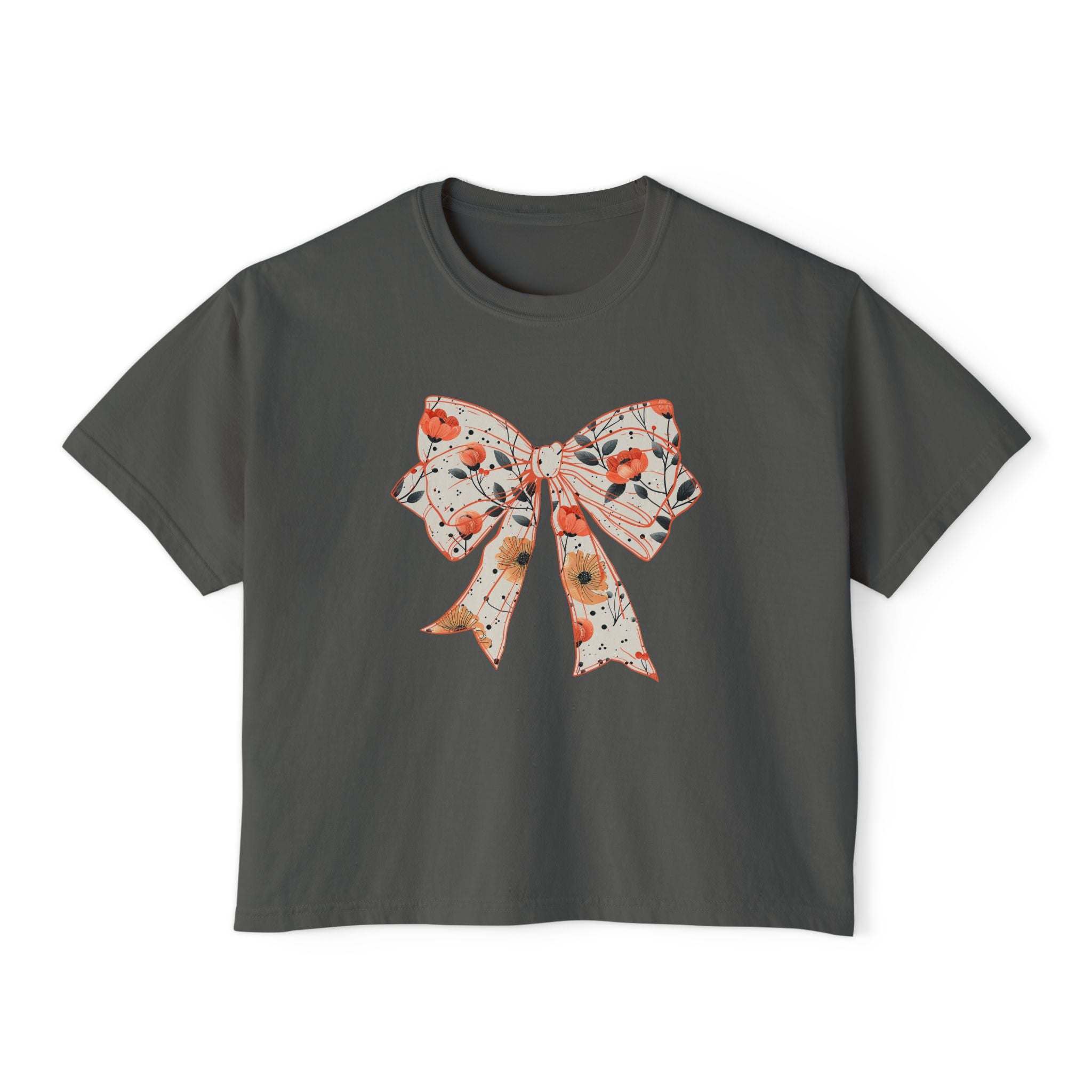 Women's Tee - Floral Coquette Bow Design