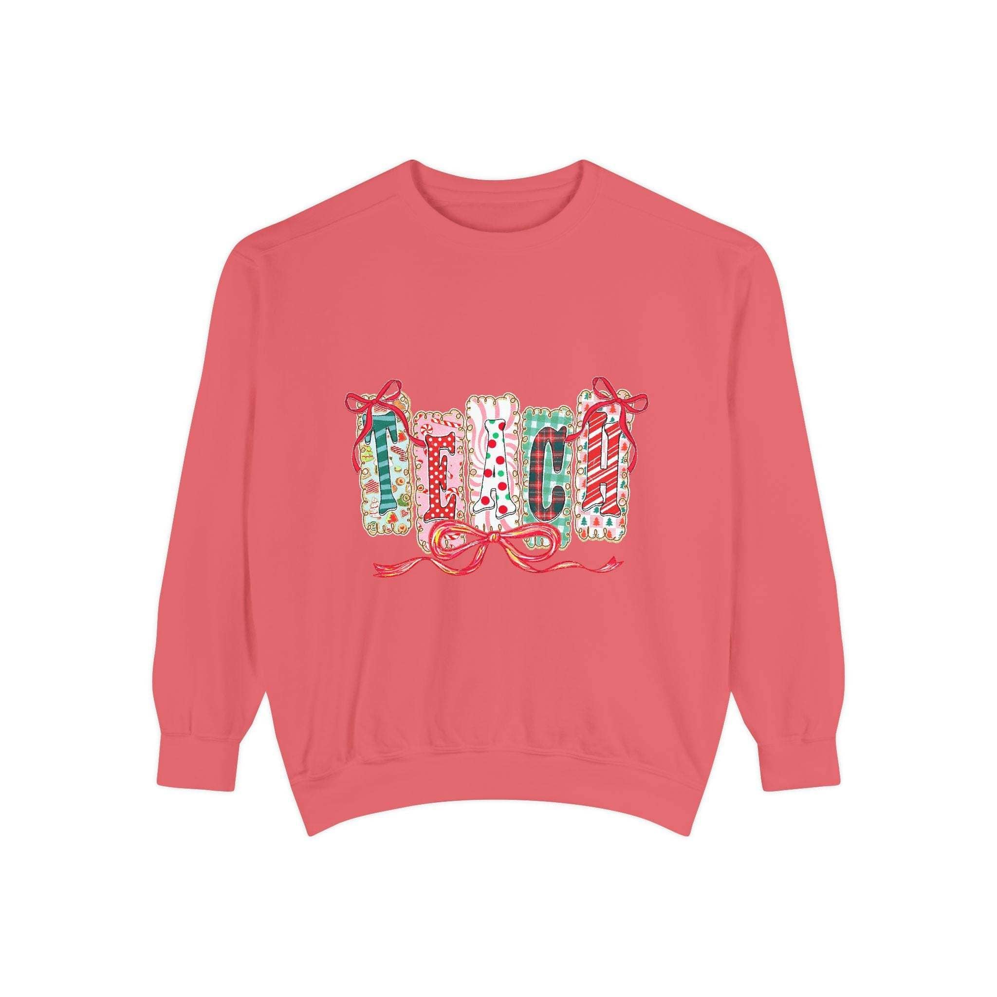 Pepper-colored sweatshirt with a preppy design, ideal for Christmas gifts, from Printify, available in sizes S, M, L.