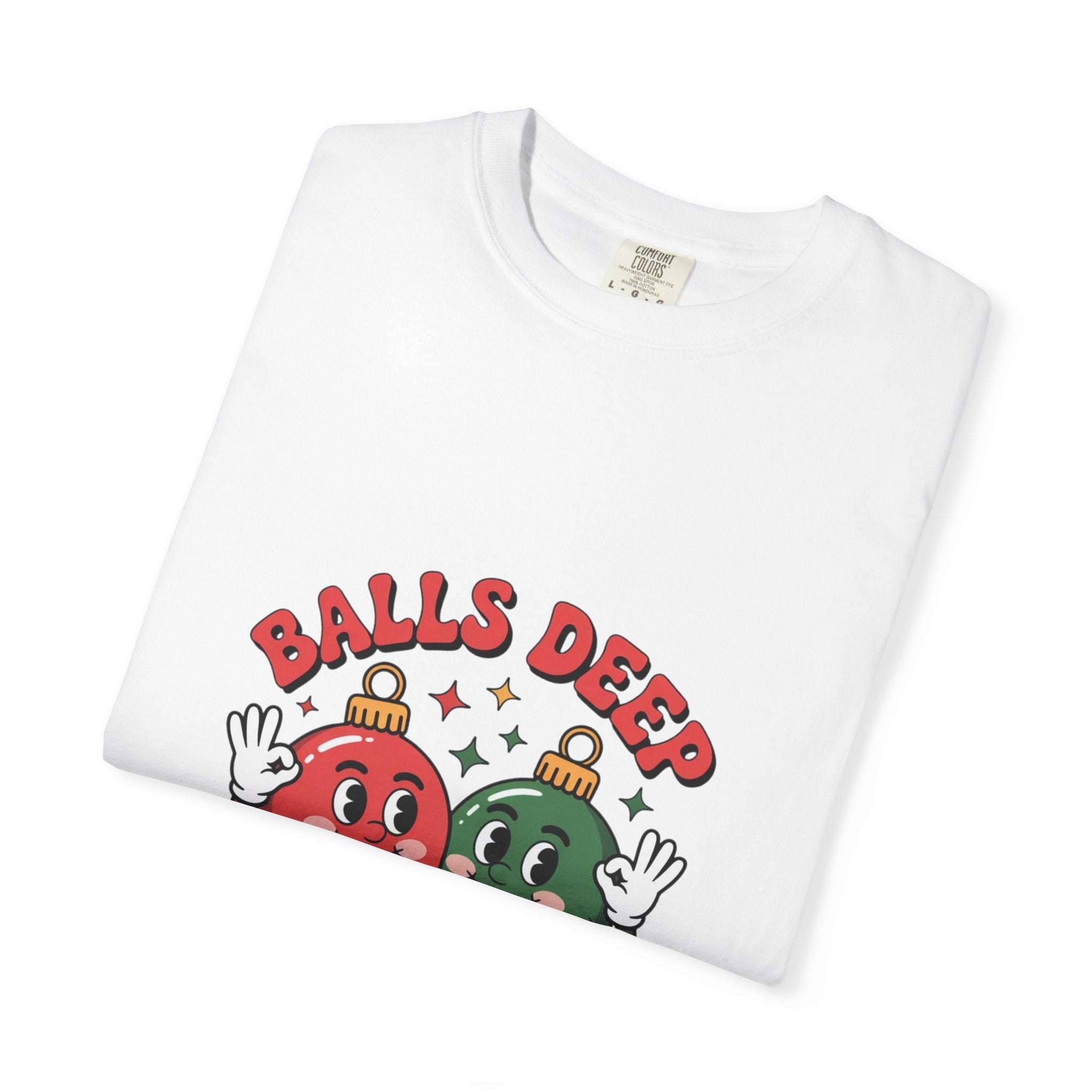 Balls Deep In Christmas Spirit T-shirt - Red Funny Holiday Tee