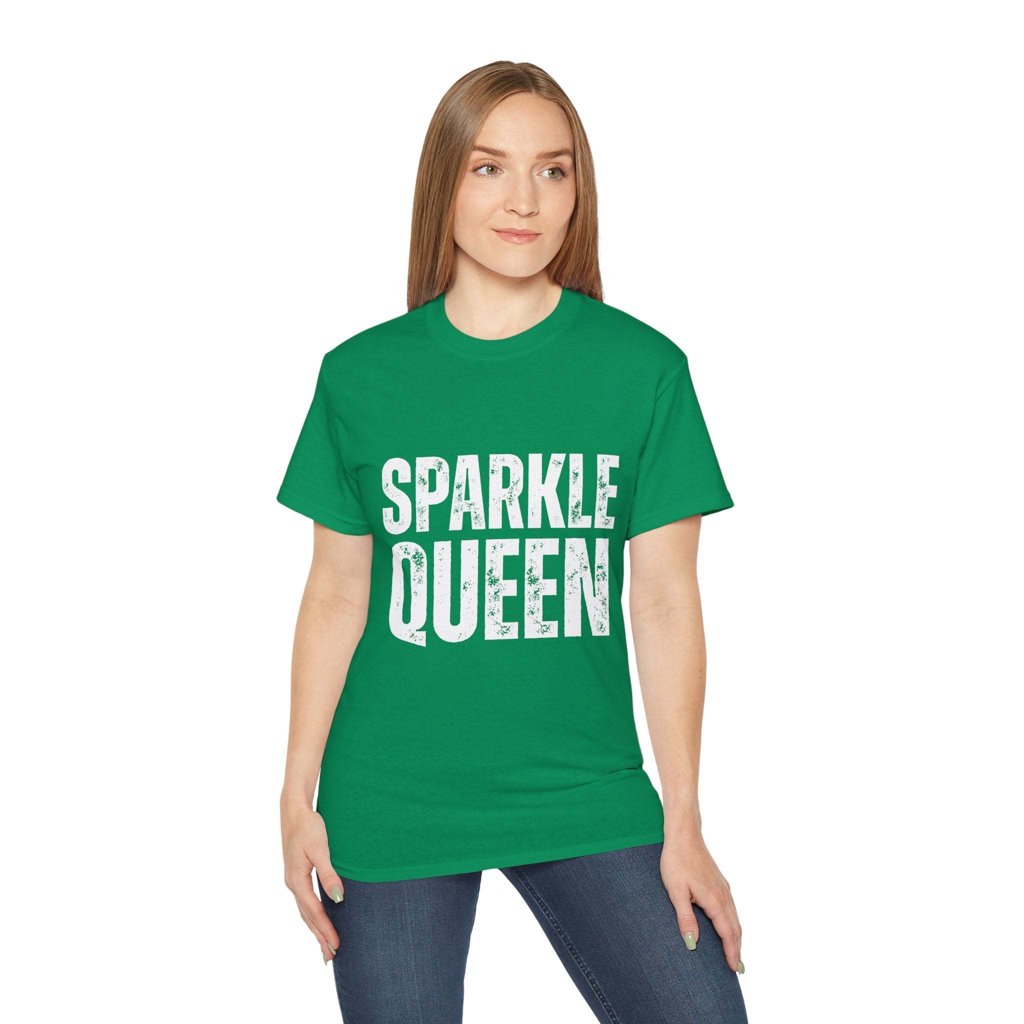 distressed sparkle queen t-shirt for fashionistas