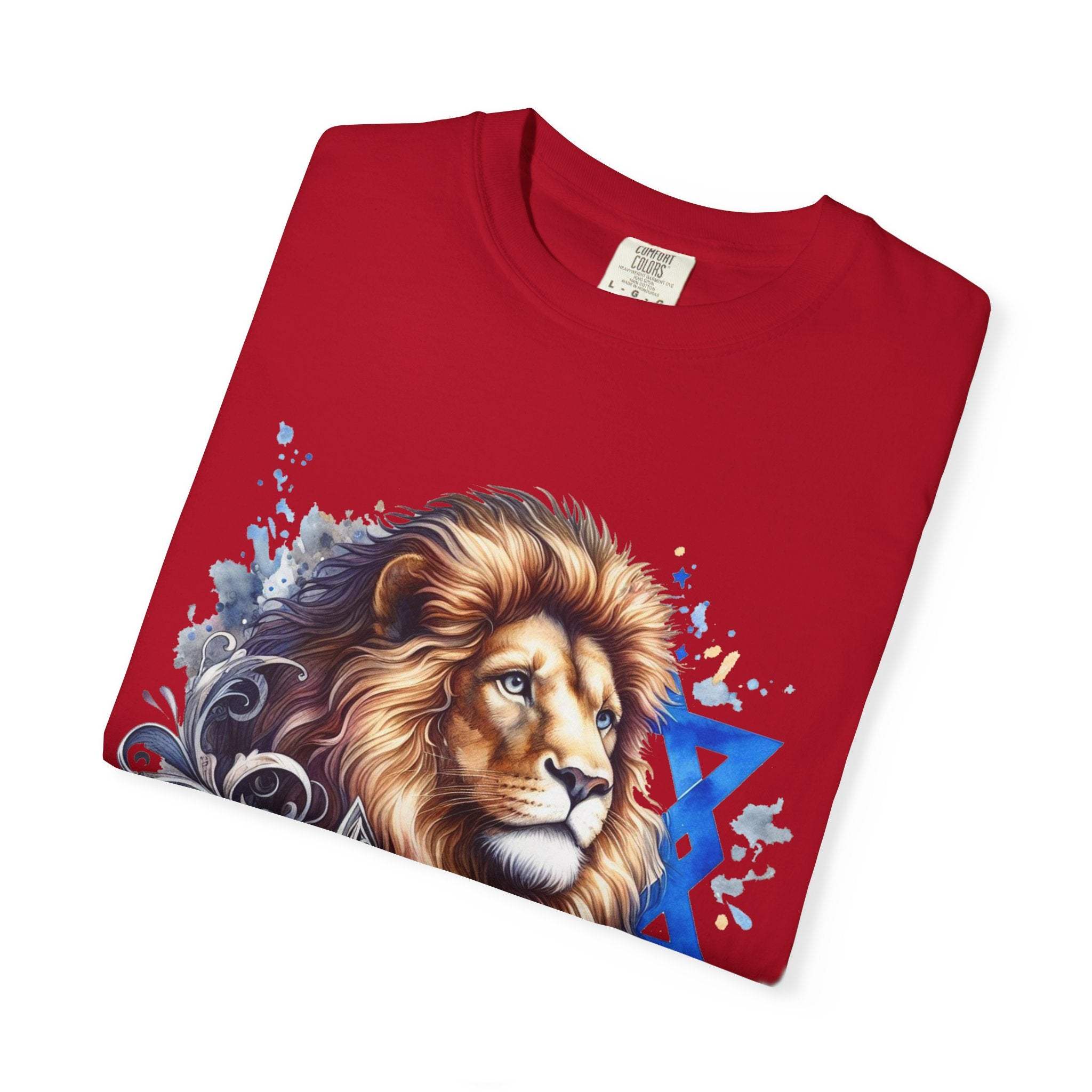Lion of Judah T-Shirt with bold Jewish pride graphic on garment-dyed cotton tee