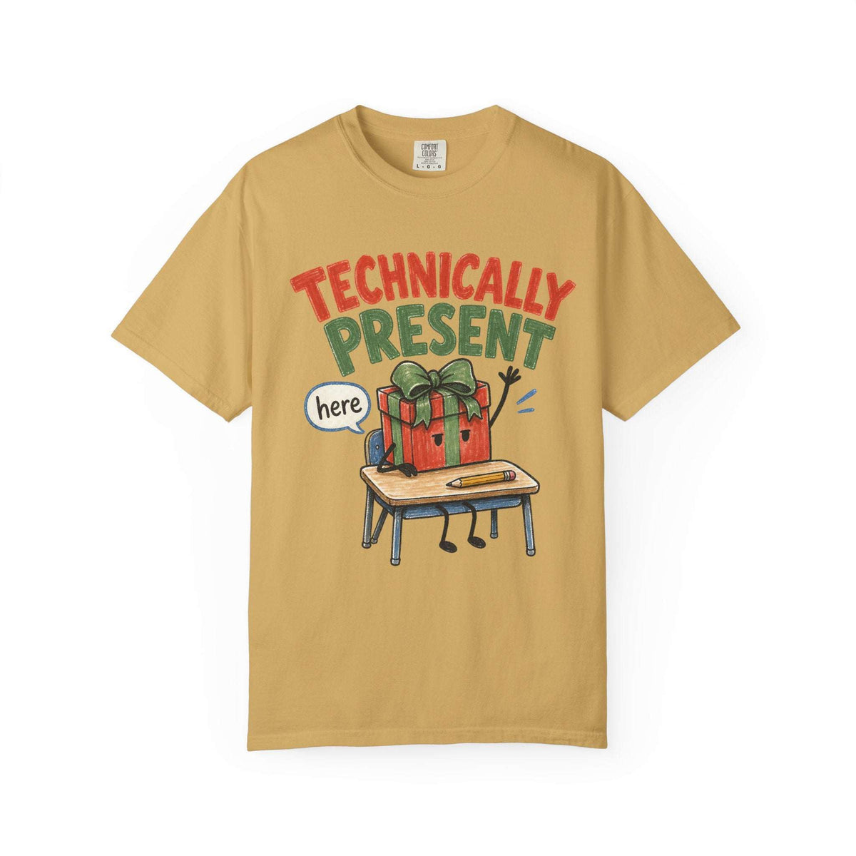 Technically Present Holiday T-Shirt — Funny Christmas Gift Box Graphic Tee