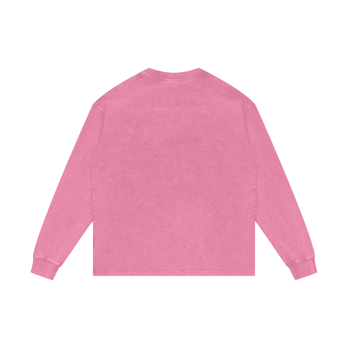 Unisex oversized acid wash long sleeve cotton t-shirt with round neck and drop shoulder design