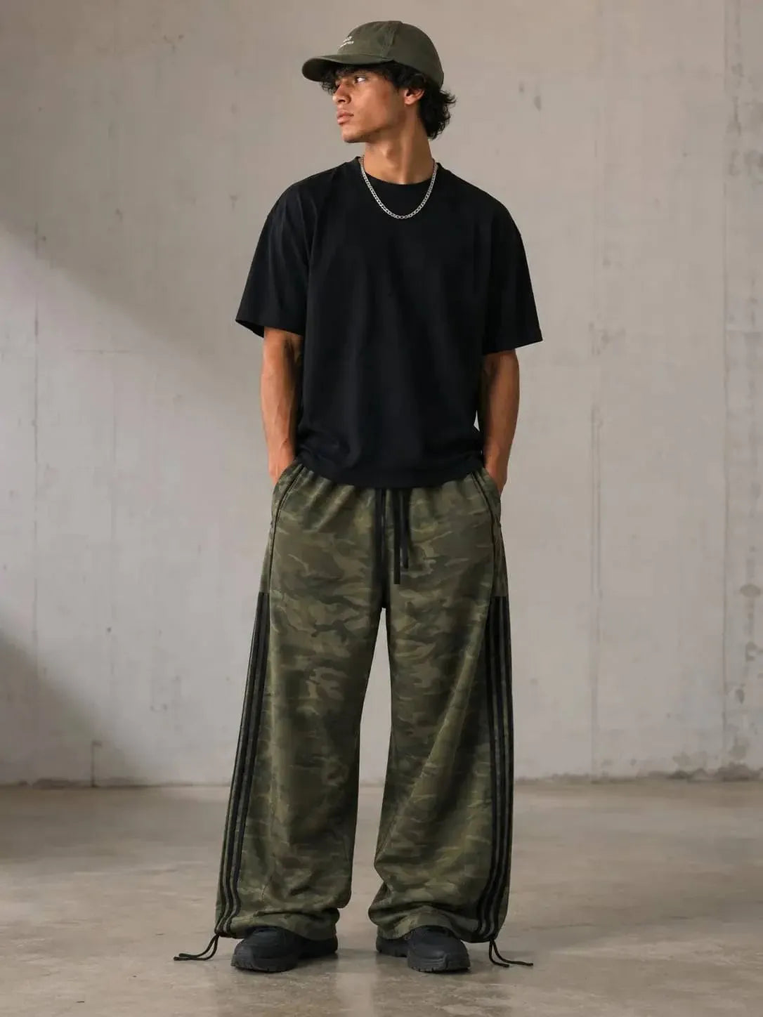 Unisex Camo Wide Leg Sweatpants – Loose Fit Streetwear Pants