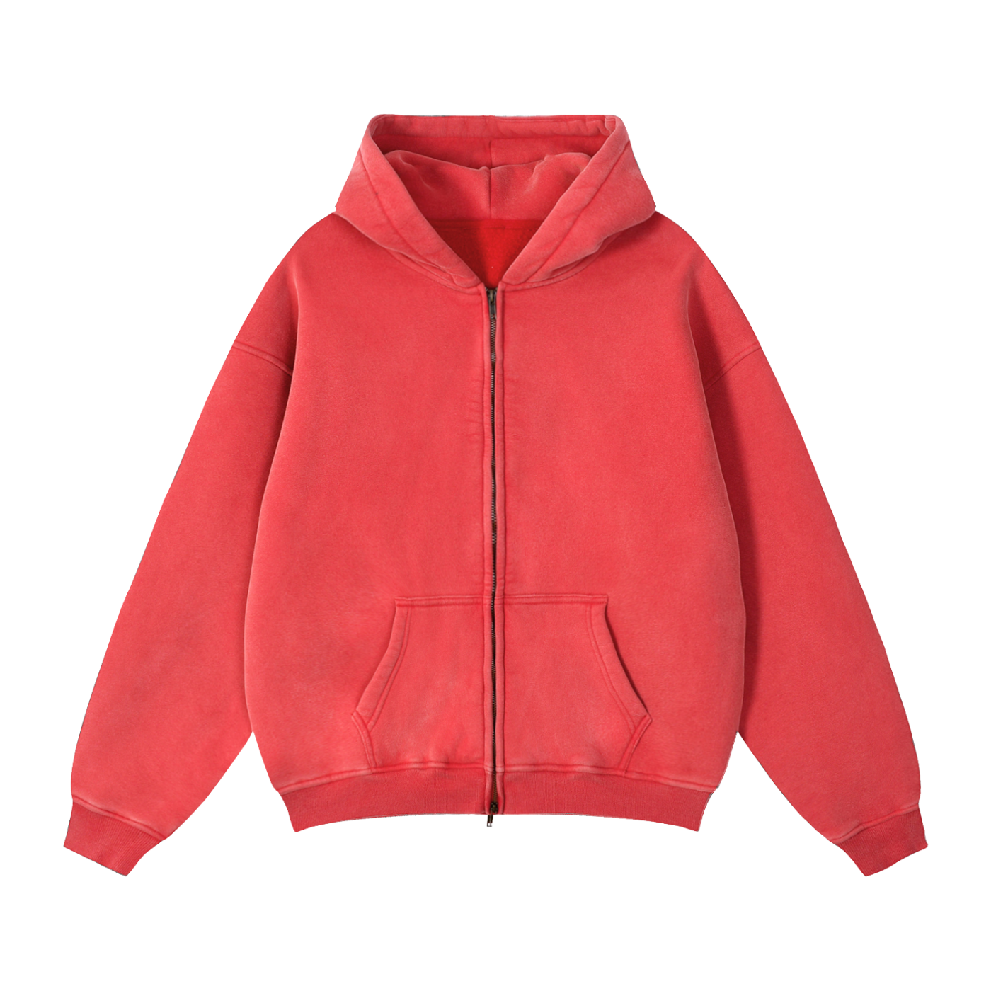 Zip-Through Boxy Fleece Hoodie | Oversized Unisex Streetwear Zip Hoodie