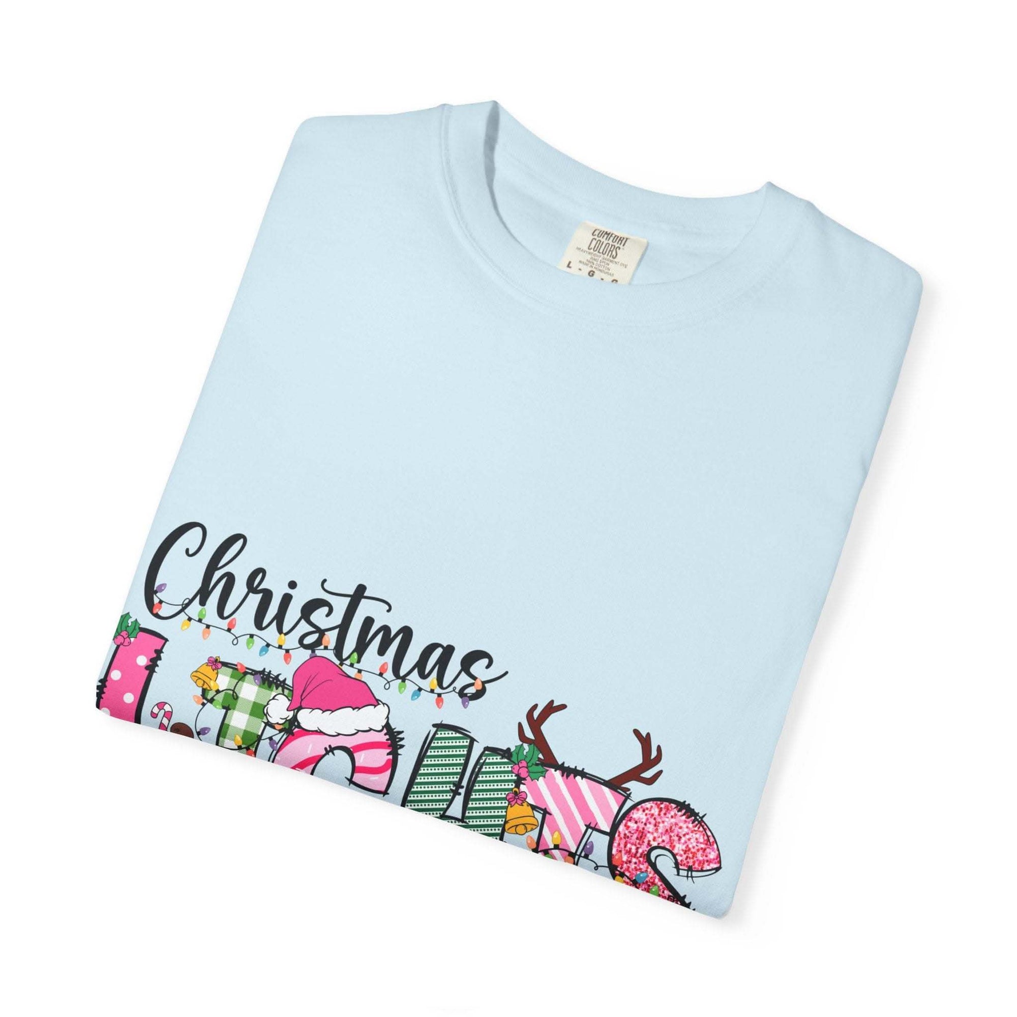 Christmas Lights Are My Favorite Color t-shirt in garment-dyed cotton with relaxed fit and vintage distressing