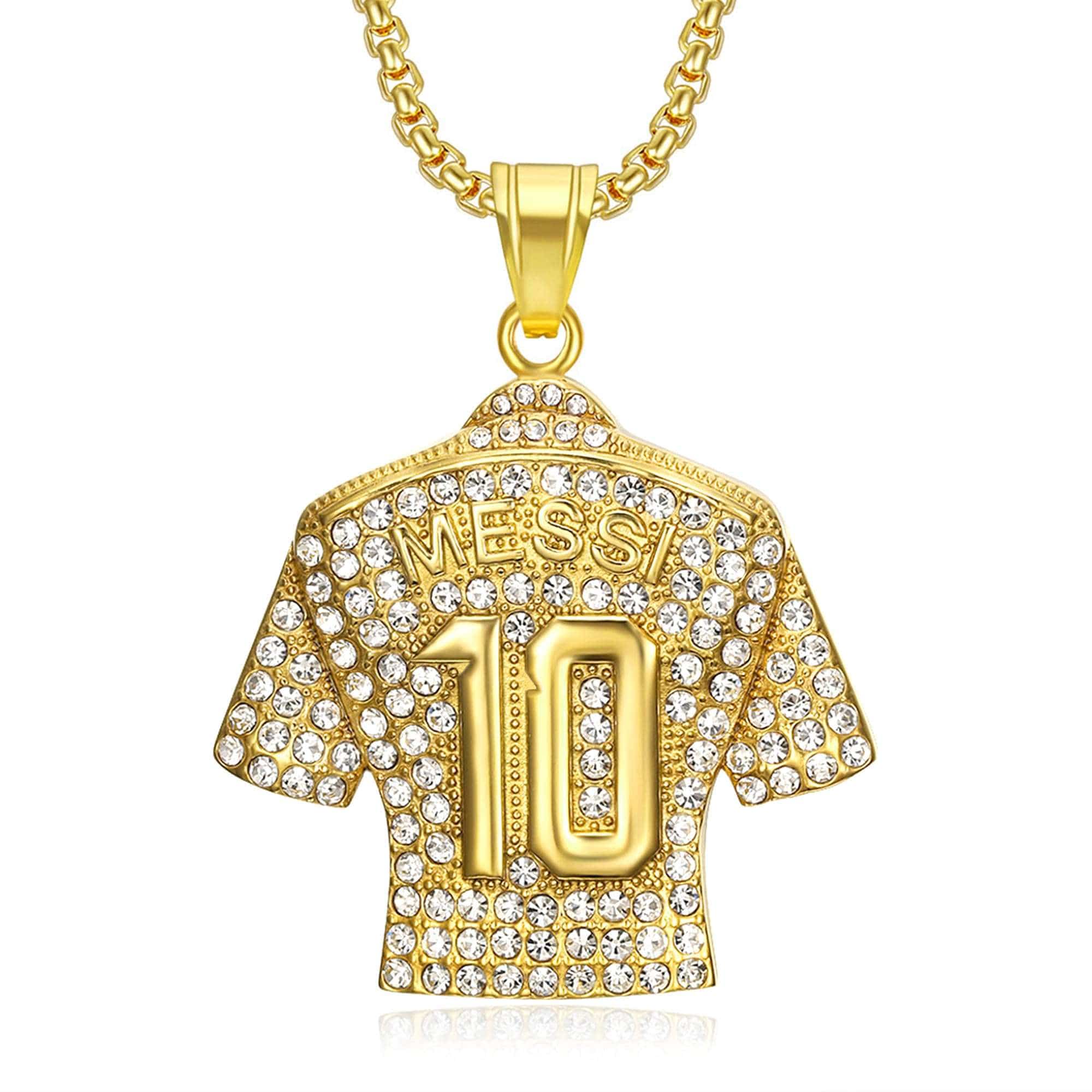 Messi 10 Titanium Soccer Pendant showcasing robust titanium craftsmanship and soccer design