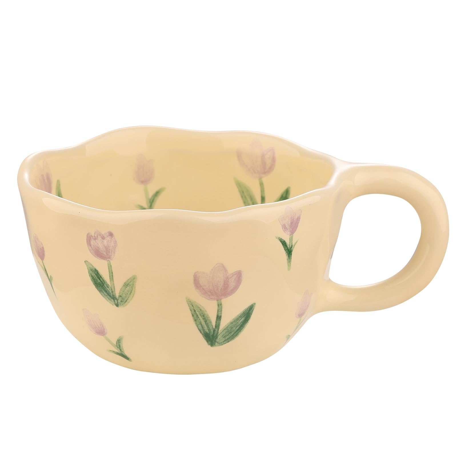 Strawberry Blossom Ceramic Mug 10oz with elegant strawberry blossom design and durable ceramic build
