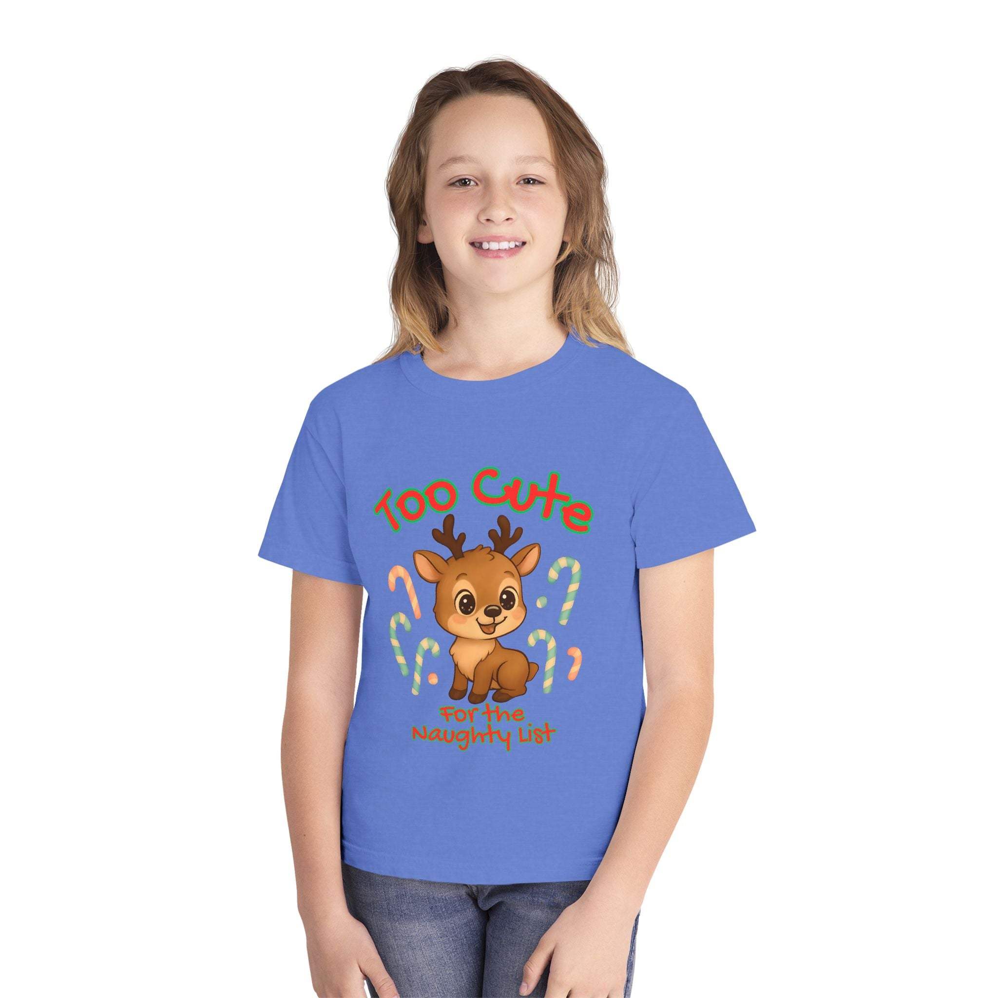 Youth Tee - Too Cute for the Naughty List Christmas Design