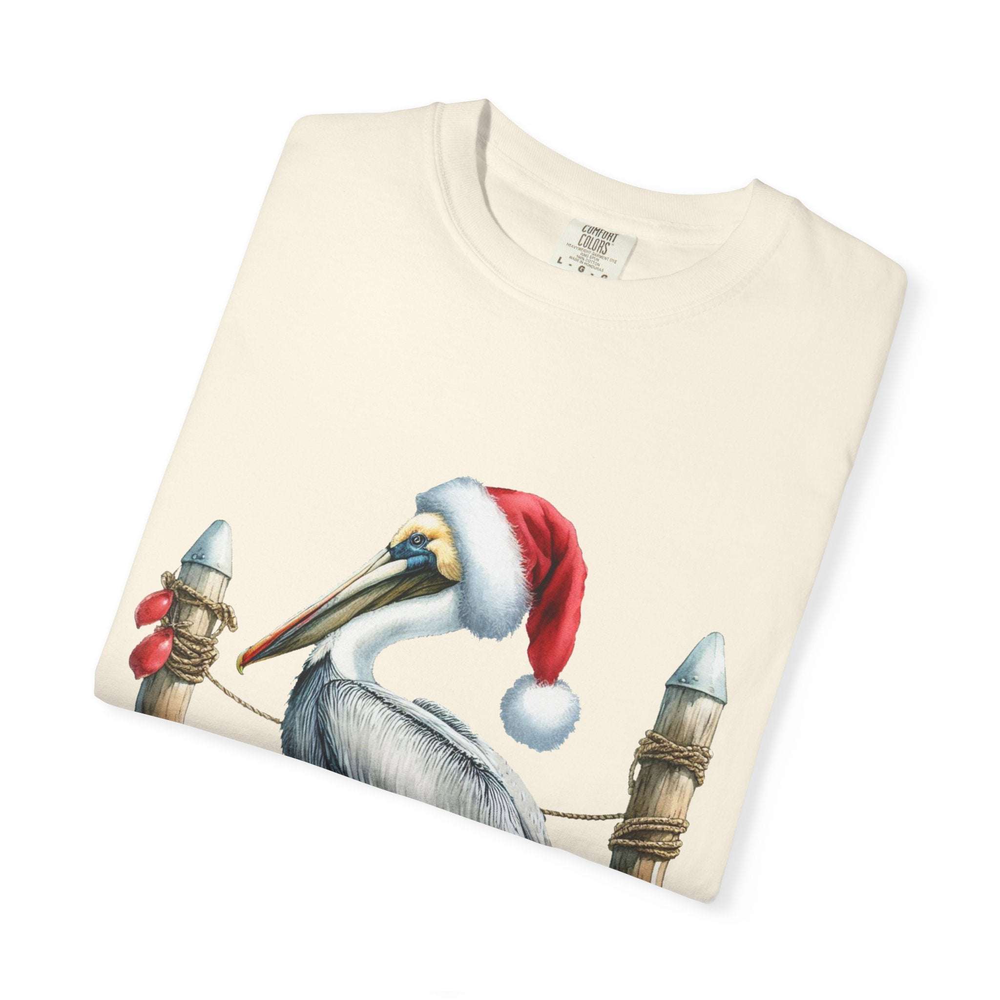 Christmas Pelican Santa T-Shirt - Festive Beach Holiday Tee