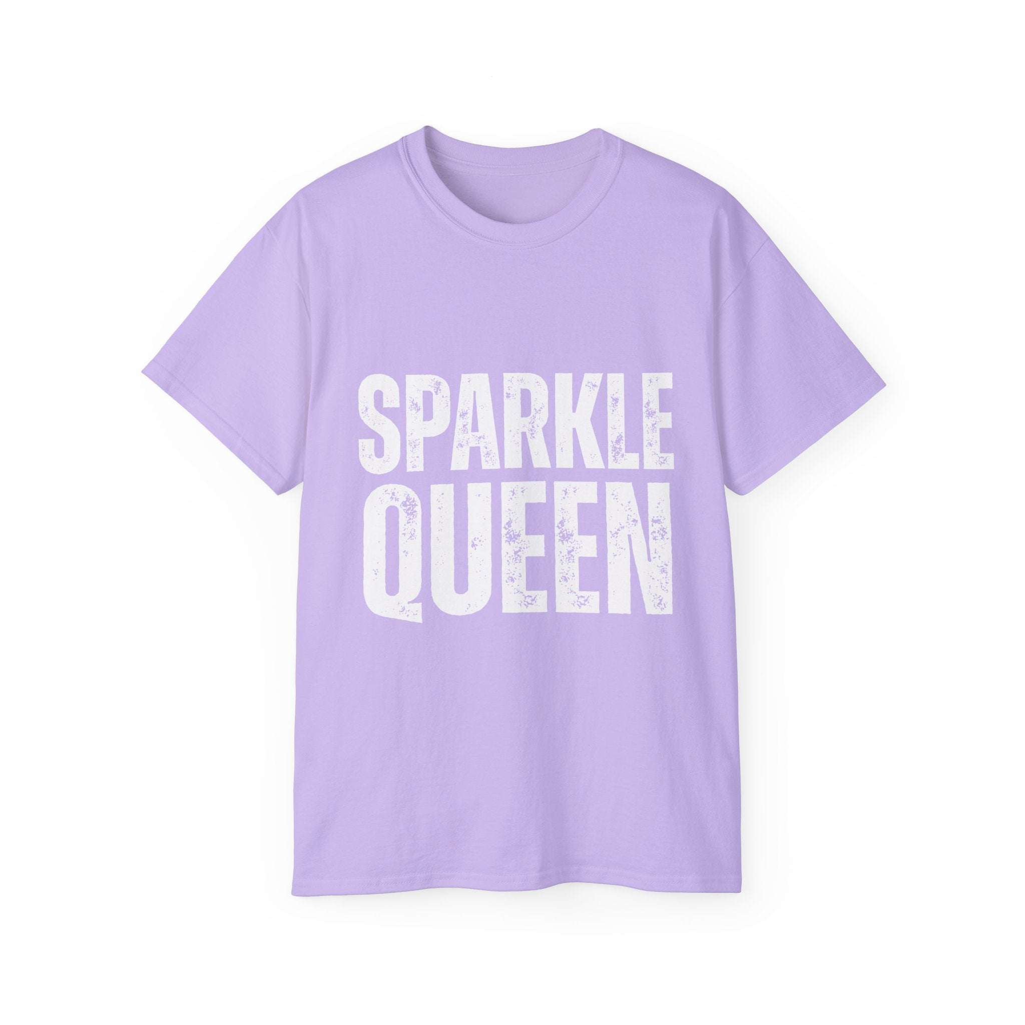 Purple distressed Sparkle Queen T-Shirt for fashion-forward adults and celebrations